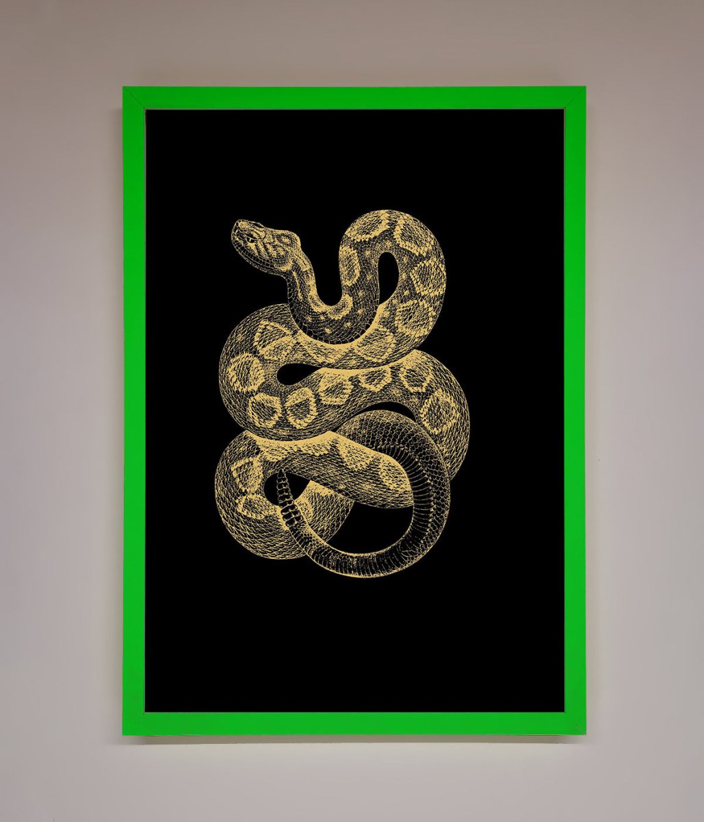 Golden Serpent Framed Wall Art - Zestio