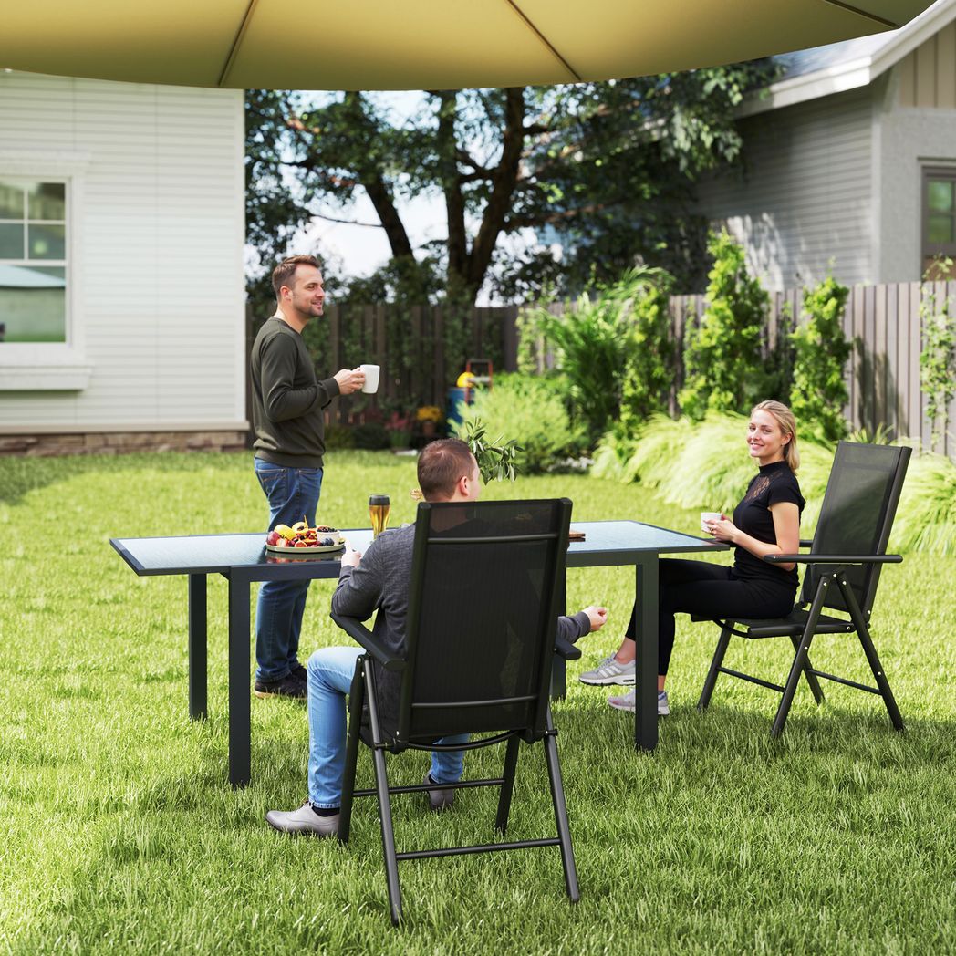 Outsunny 2PCS Folding Chair w/ Breathable Mesh Back and Seat
