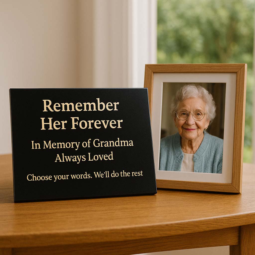 Personalised Granite Memorial Plaque with Stand - Built To Last Forever