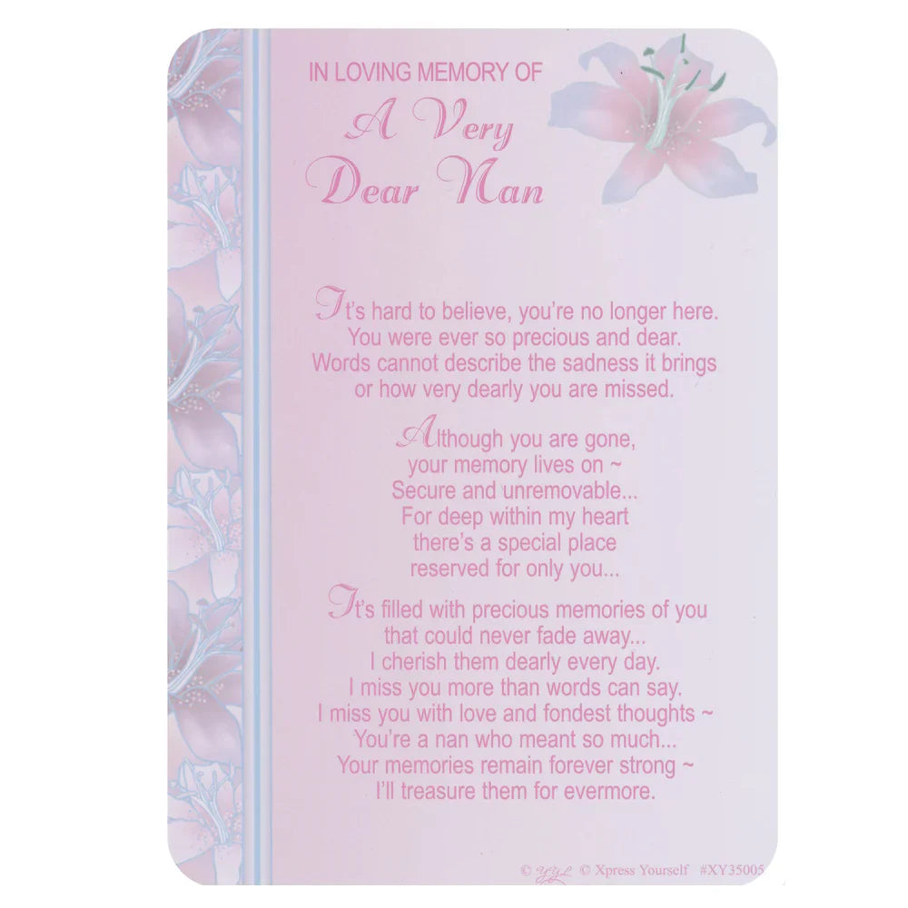 Graveside Memorial Card Loving Memory Nan