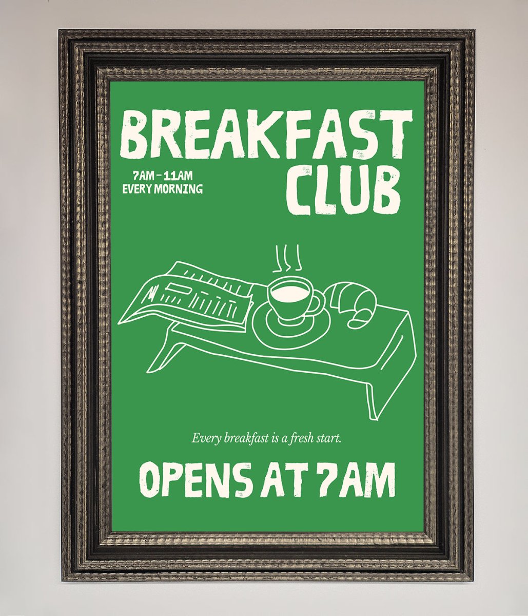 Green Breakfast Club Framed Wall Art - Zestio