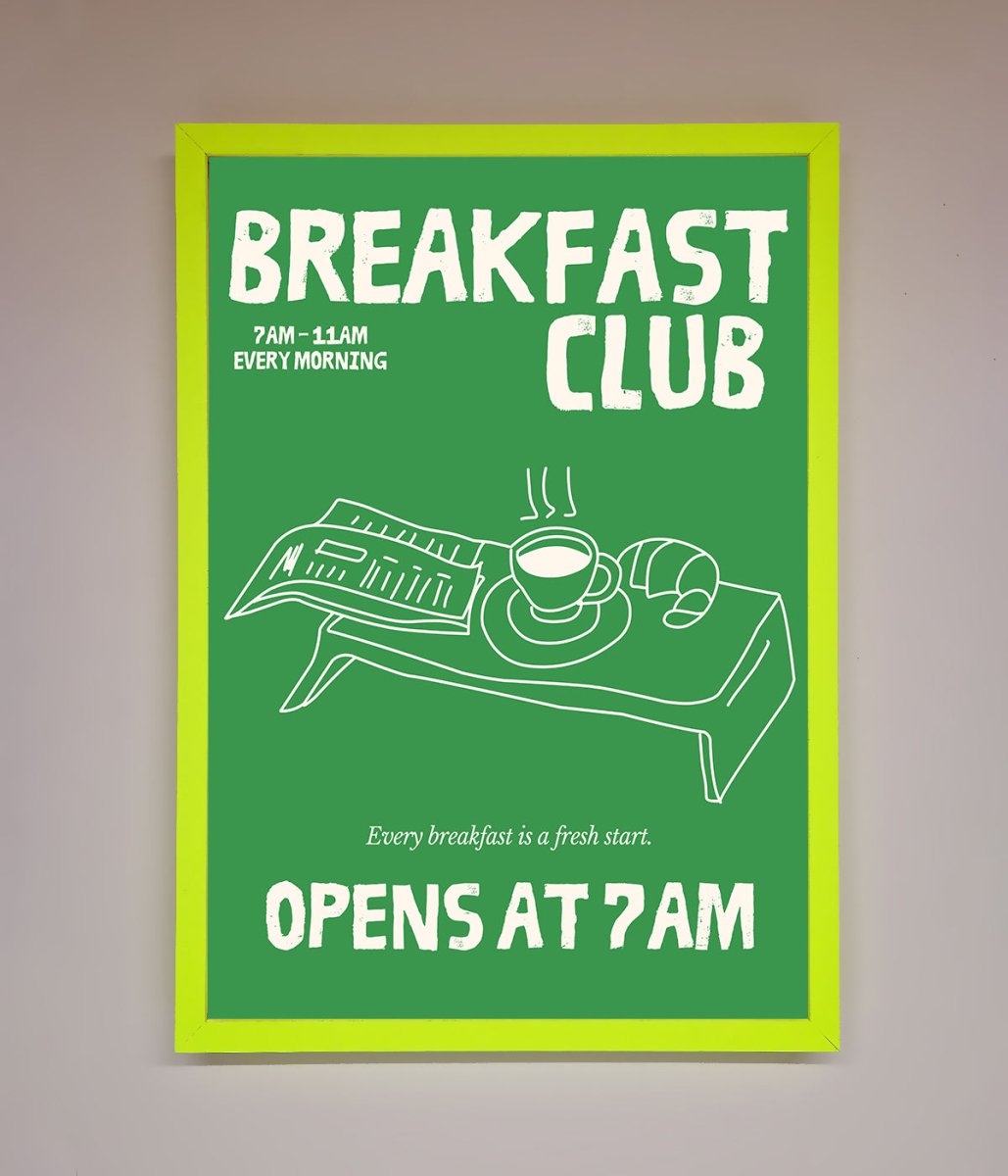 Green Breakfast Club Framed Wall Art - Zestio