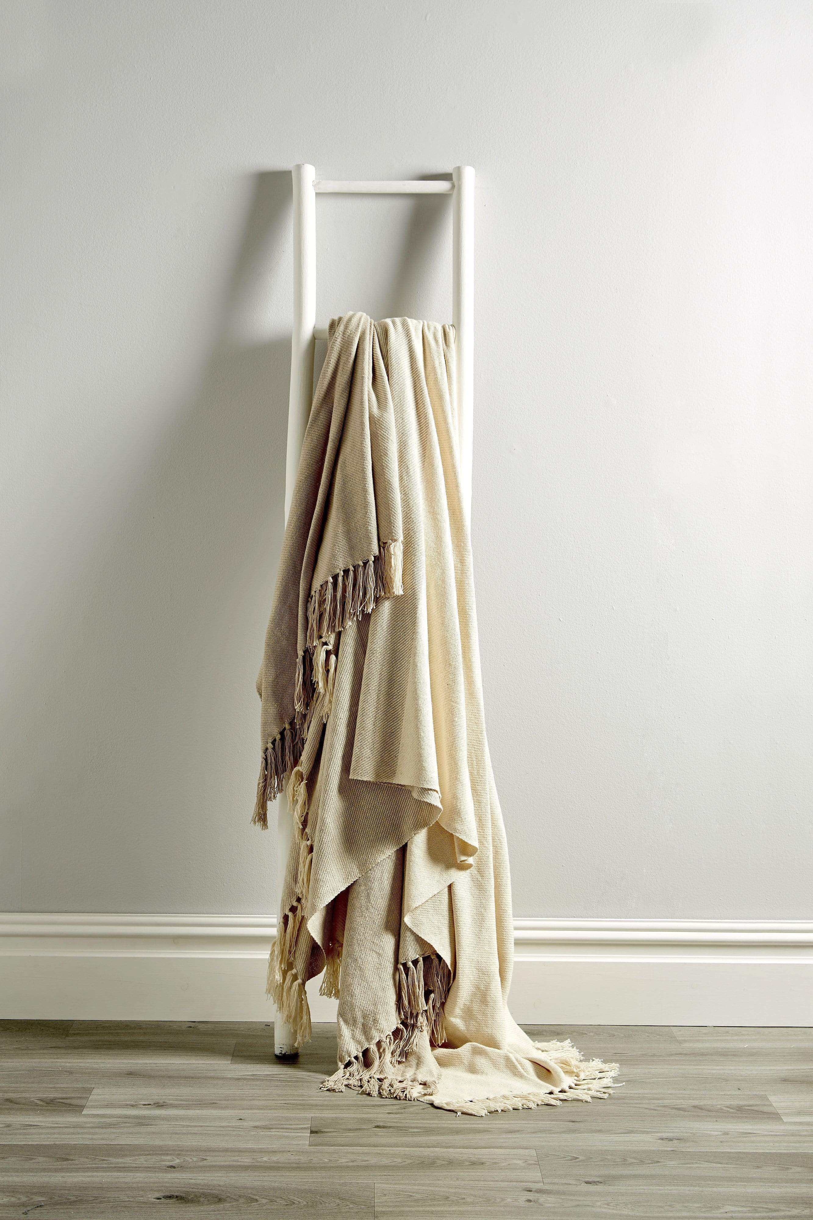 OLIVIA ROCCO Handwoven Large Check Pure Indian Cotton Throw Blanket With Tassels Eco Friendly Home Decor Multiple Sizes Available