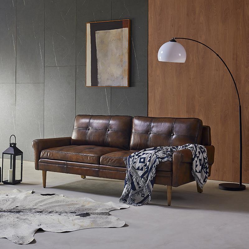 Hemenway Two Seater Sofa, Full Grain Leather