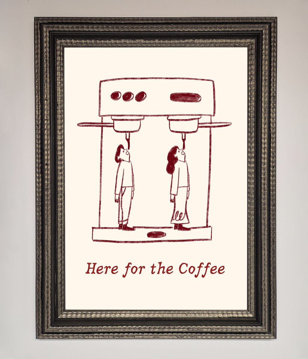 Here For The Coffee Framed Print - Zestio