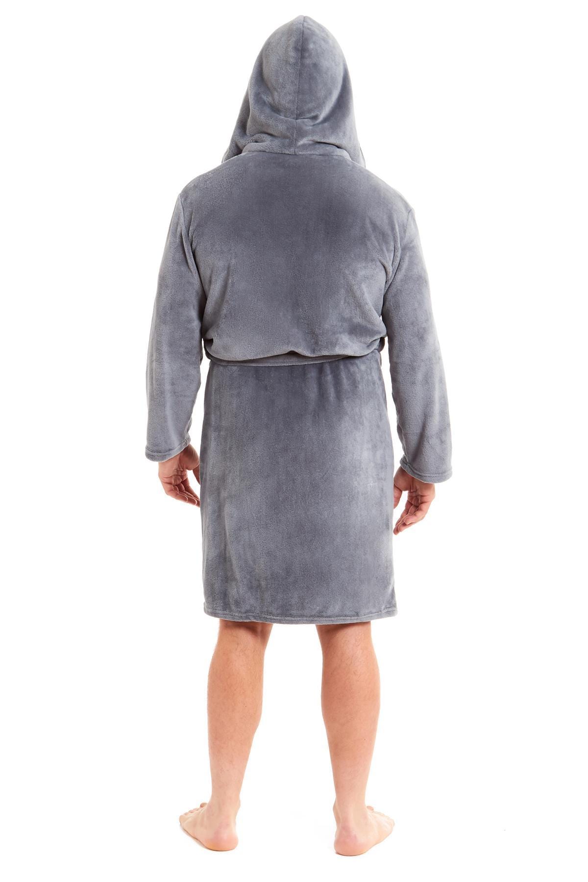 OLIVIA ROCCO Hooded Plush Flannel Bathrobe for Men, Ultra-Absorbing Soft Fleece Dressing Gown, Home Spa Lounge by Daisy Dreamer