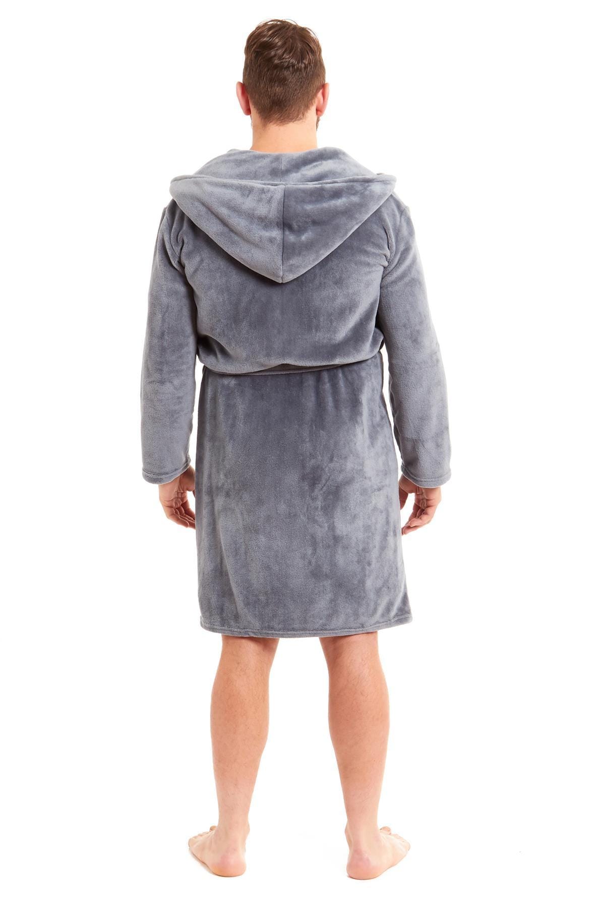 OLIVIA ROCCO Hooded Plush Flannel Bathrobe for Men, Ultra-Absorbing Soft Fleece Dressing Gown, Home Spa Lounge by Daisy Dreamer