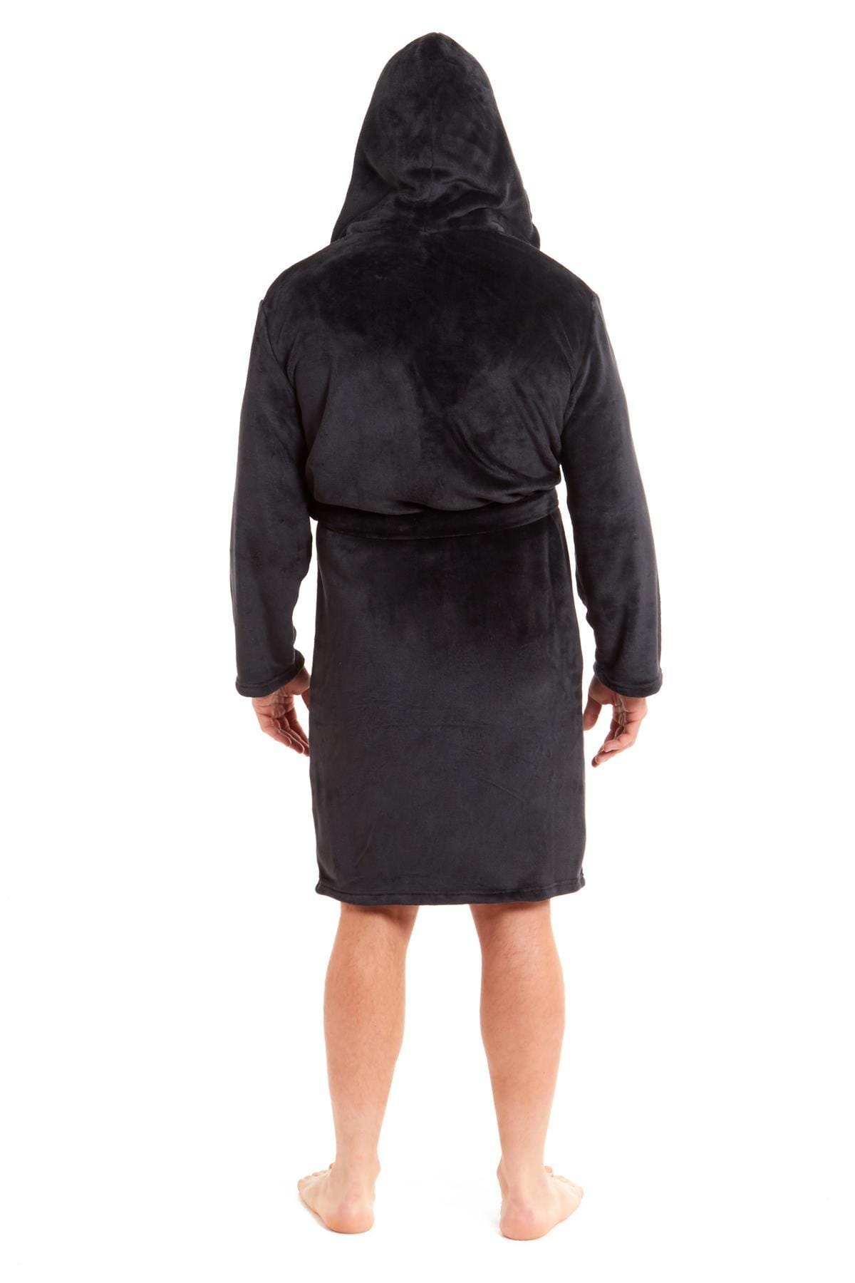 OLIVIA ROCCO Hooded Plush Flannel Bathrobe for Men, Ultra-Absorbing Soft Fleece Dressing Gown, Home Spa Lounge by Daisy Dreamer