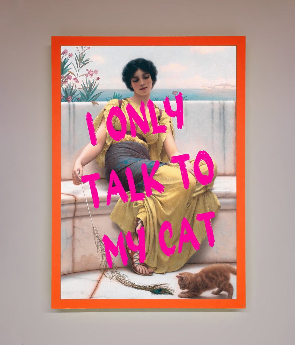 I Only Talk To My Cat Framed Wall Art - Zestio