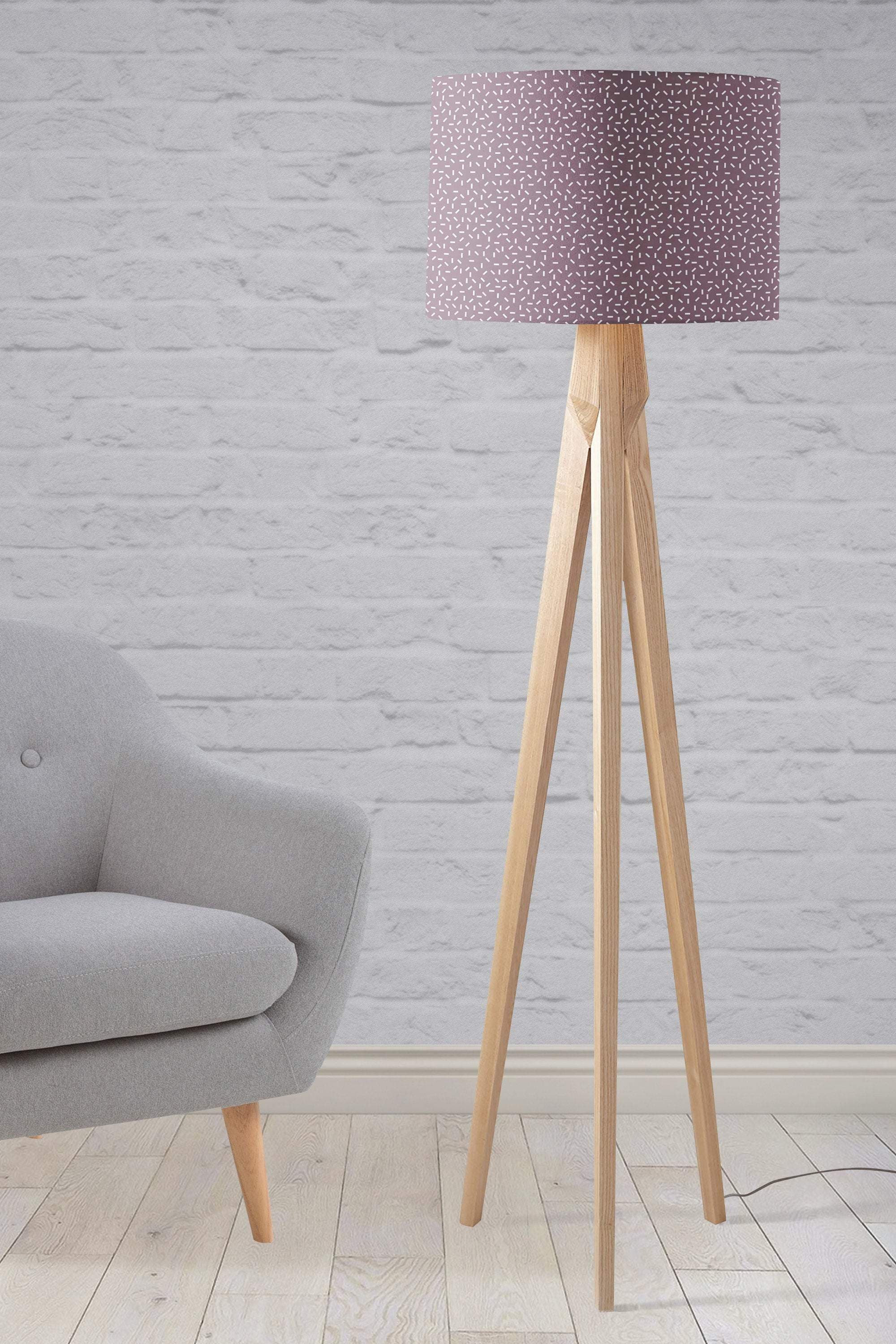 Purple Lampshade with a Modern Line Design, Ceiling or Table Lamp Shade