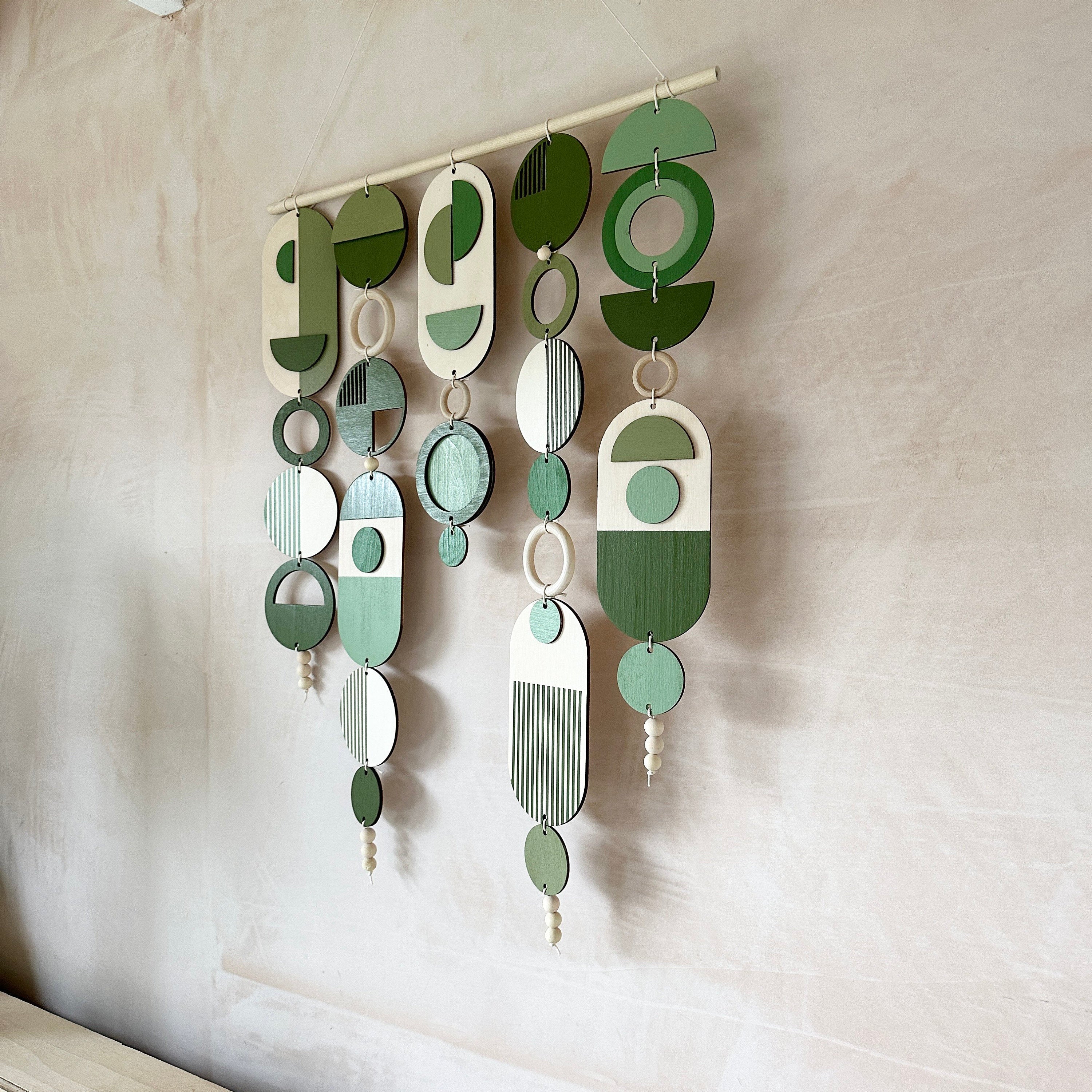 Green Wall Art - Geometric Artwork - Minimal Home Decor - Green Boho Decor- Large Centre Piece Art - Big Wall Tapestry - Large Artwork
