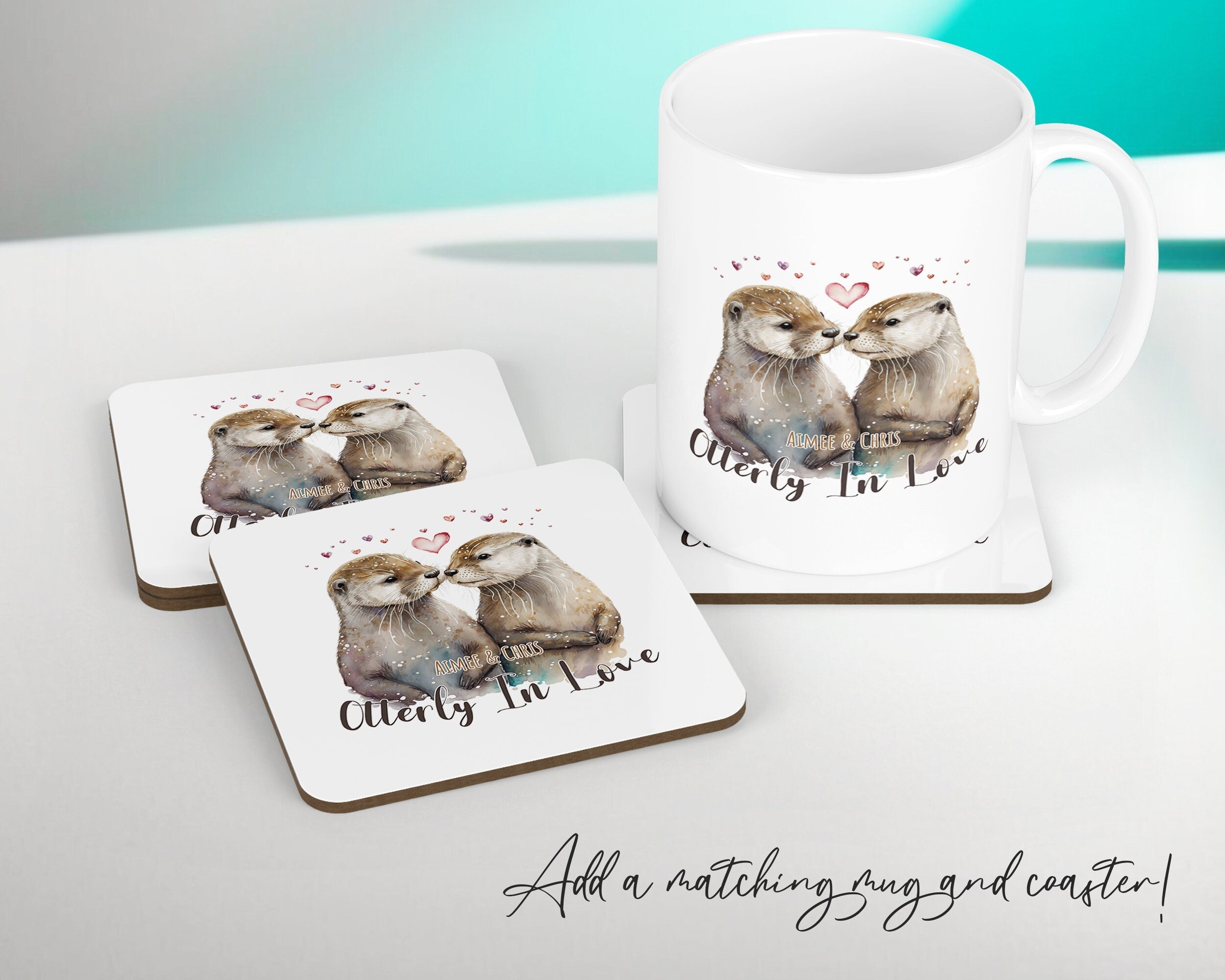 Personalised Valentines Day Otters Cushion Gift - Otterly In Love Cushion Throw Pillow Gift For Him Her Boyfriend Girlfriend Gift CS513