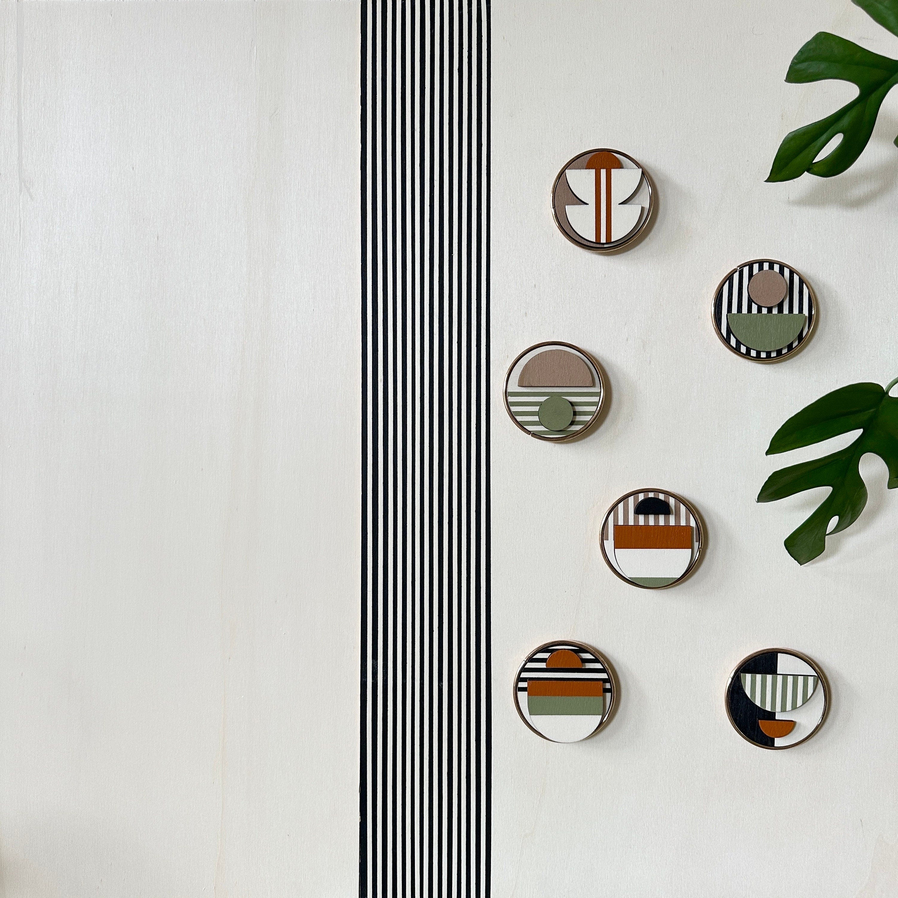 Modern Geometric Fridge Magnet - Colourful Magnets - Mid-century Modern Decor - Fridge Magnet Art - Modern Art Magnet - Set of 6 Magnets