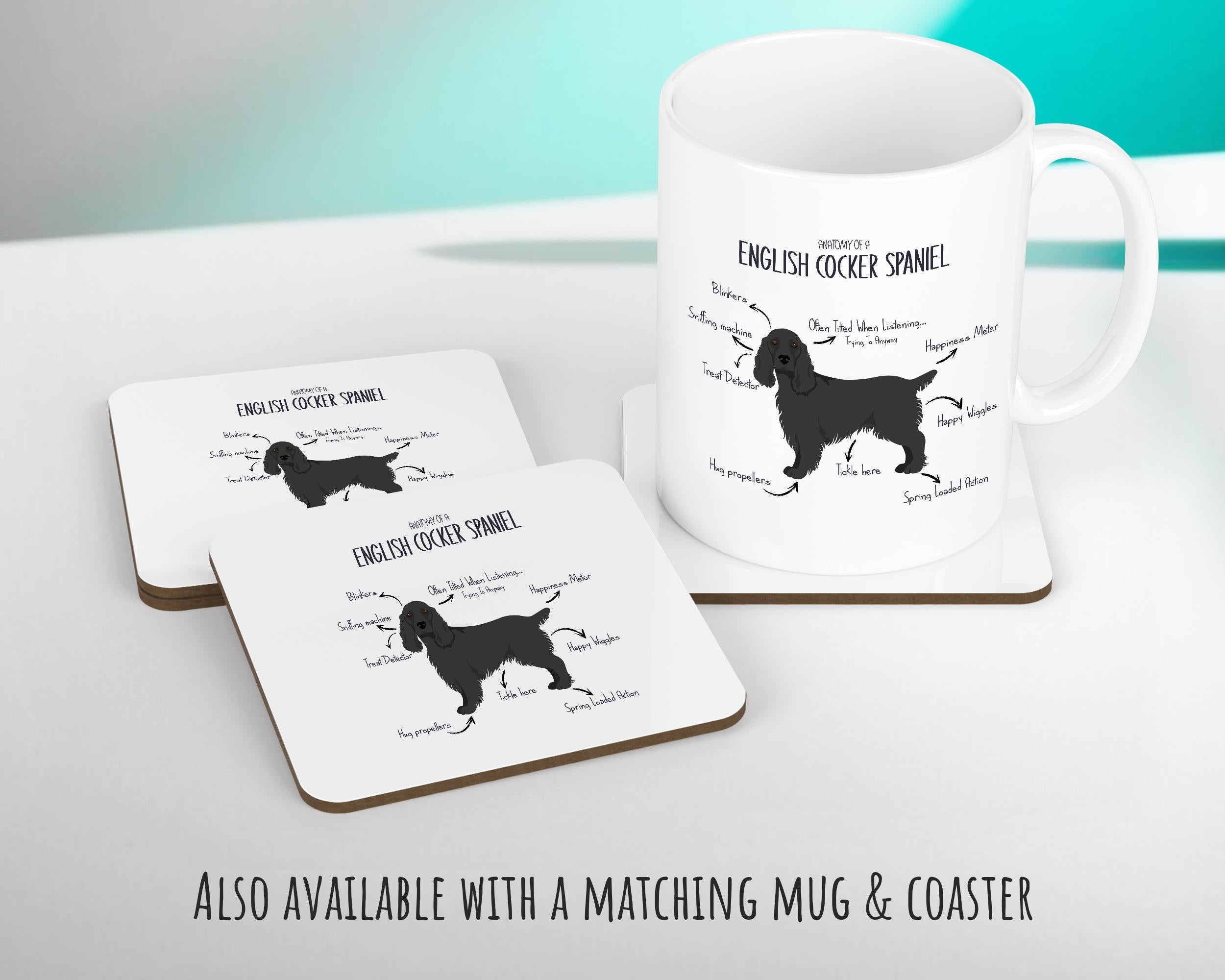 Anatomy of a English Cocker Spaniel Funny Gift For Him Or Her Cushion Pillow Bedroom Decor CS457