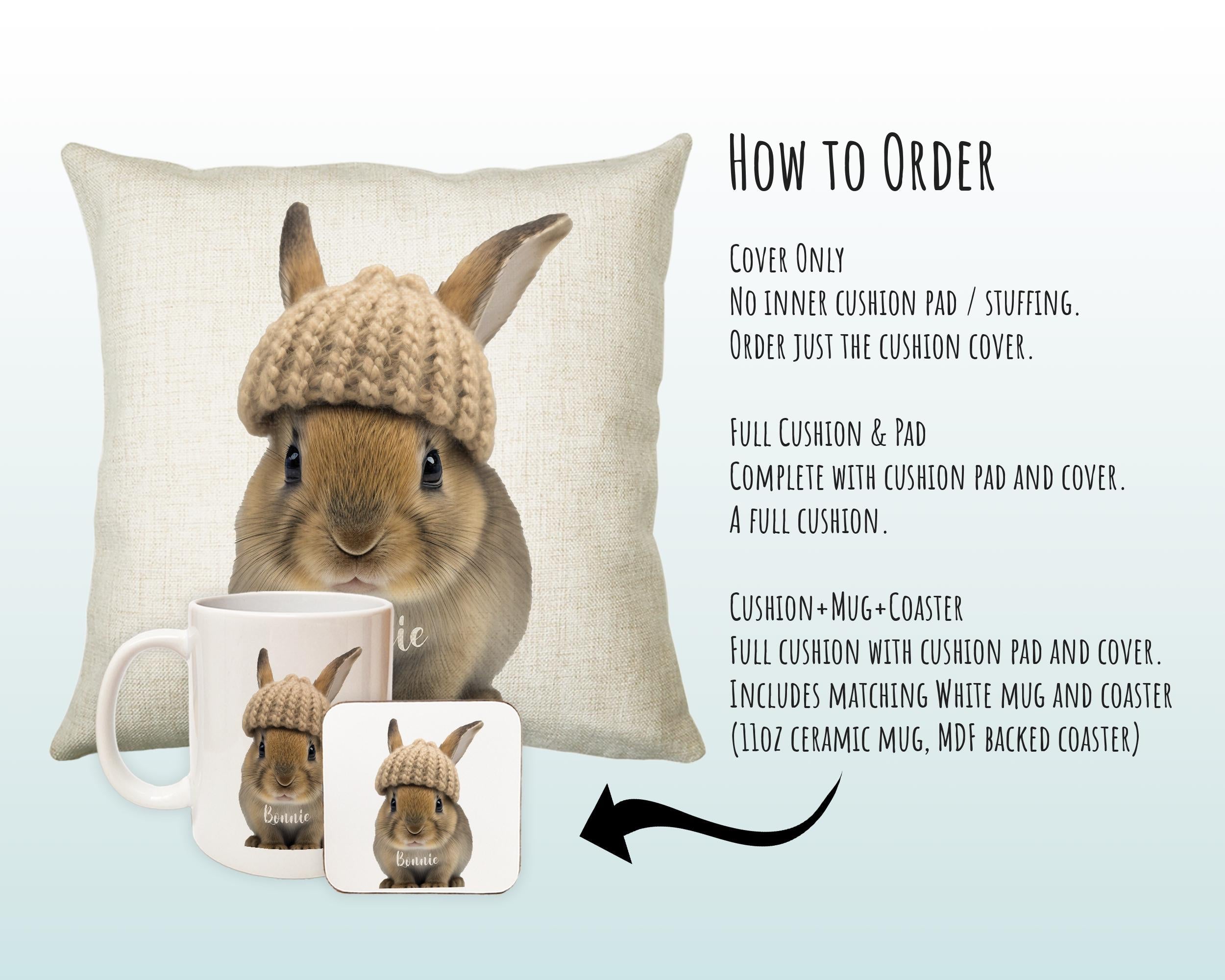 Birthday Gift For Boy Girl Bunny Cushion Gift Printed Name Design Cushion Throw Pillow Gift For Girls Nursery Bedroom Rabbit Gift CS538