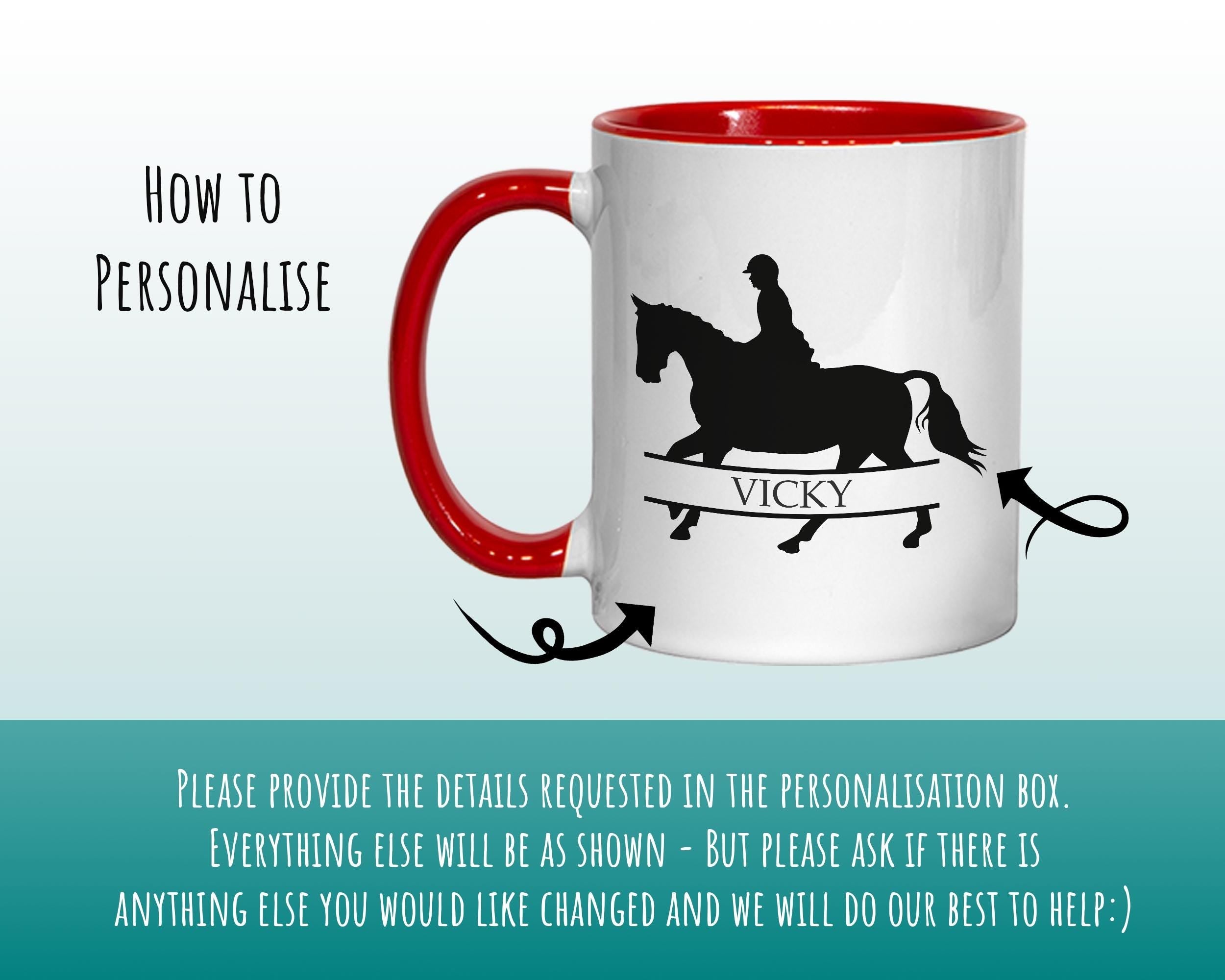 Personalised Horse Dressage Gift Mug - Ceramic Coffee Tea Hot Chocolate Mug Gift for Horse Lovers - Secret Santa Gift for Horse Rider MG0849