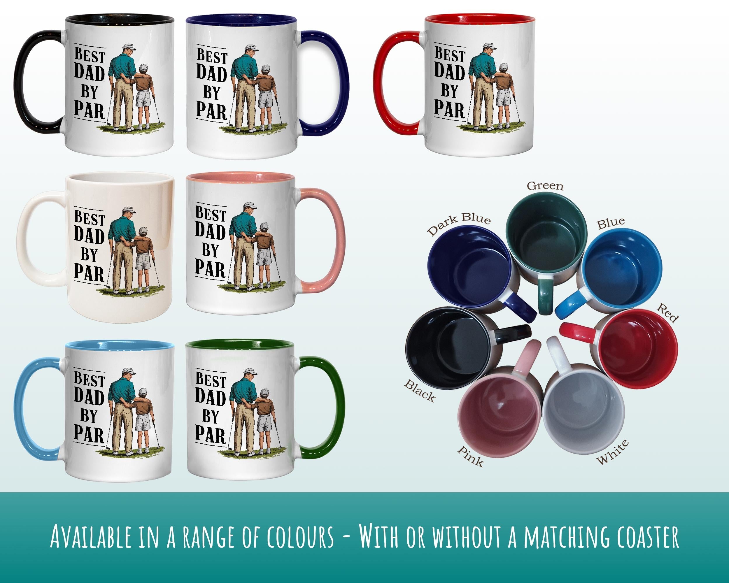 Dad Golf Gift Mug - Ceramic Coffee Tea Hot Chocolate Mug Golfer Gift for Golfing Lovers - Golf Cart Design Gift Idea for Golfing Dad MG0916