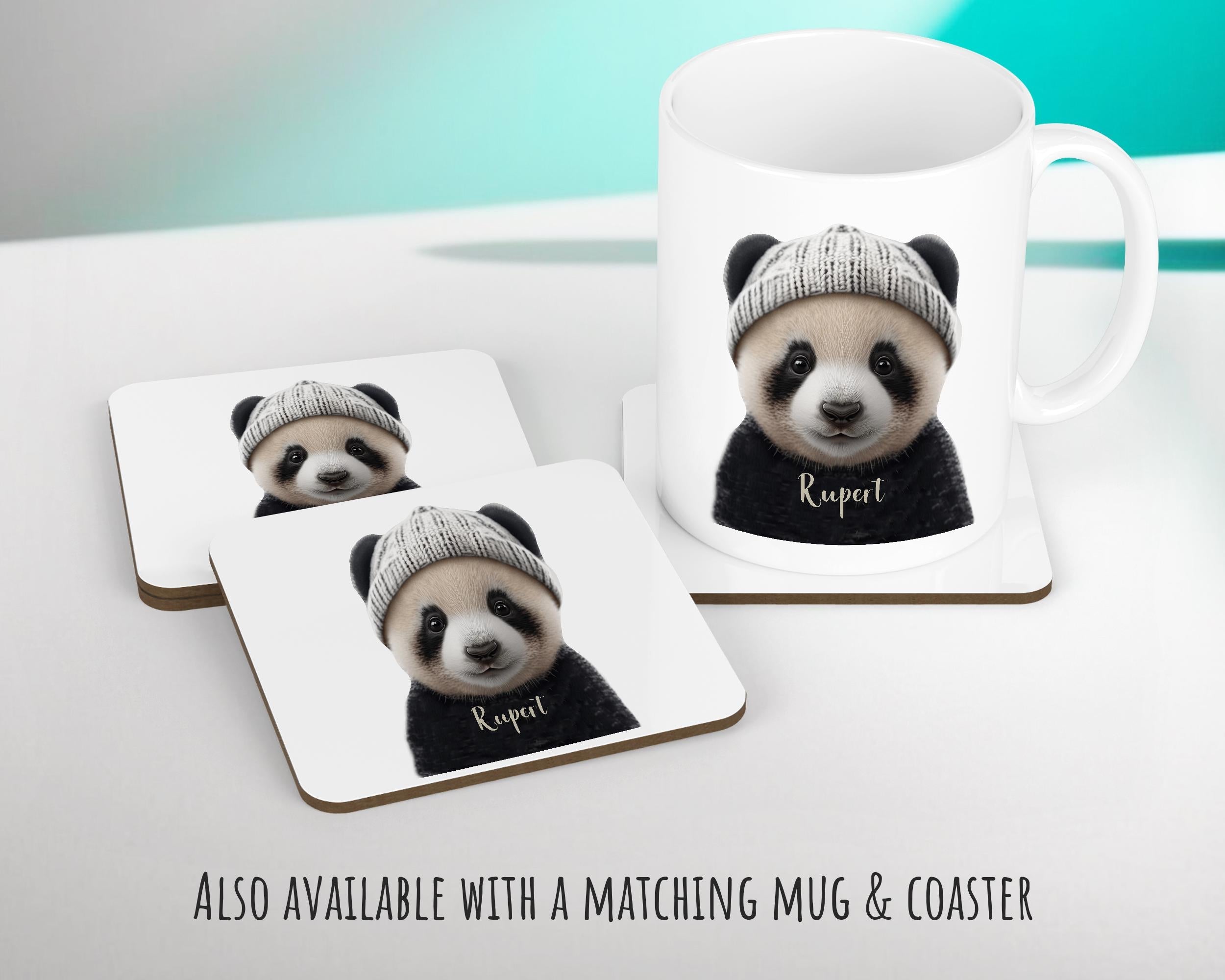 Birthday Gift For Boy Baby Panda Bear Cushion Gift Printed Name Design Cushion Throw Pillow Gift For Boys Nursery Bedroom Animal Gift CS529