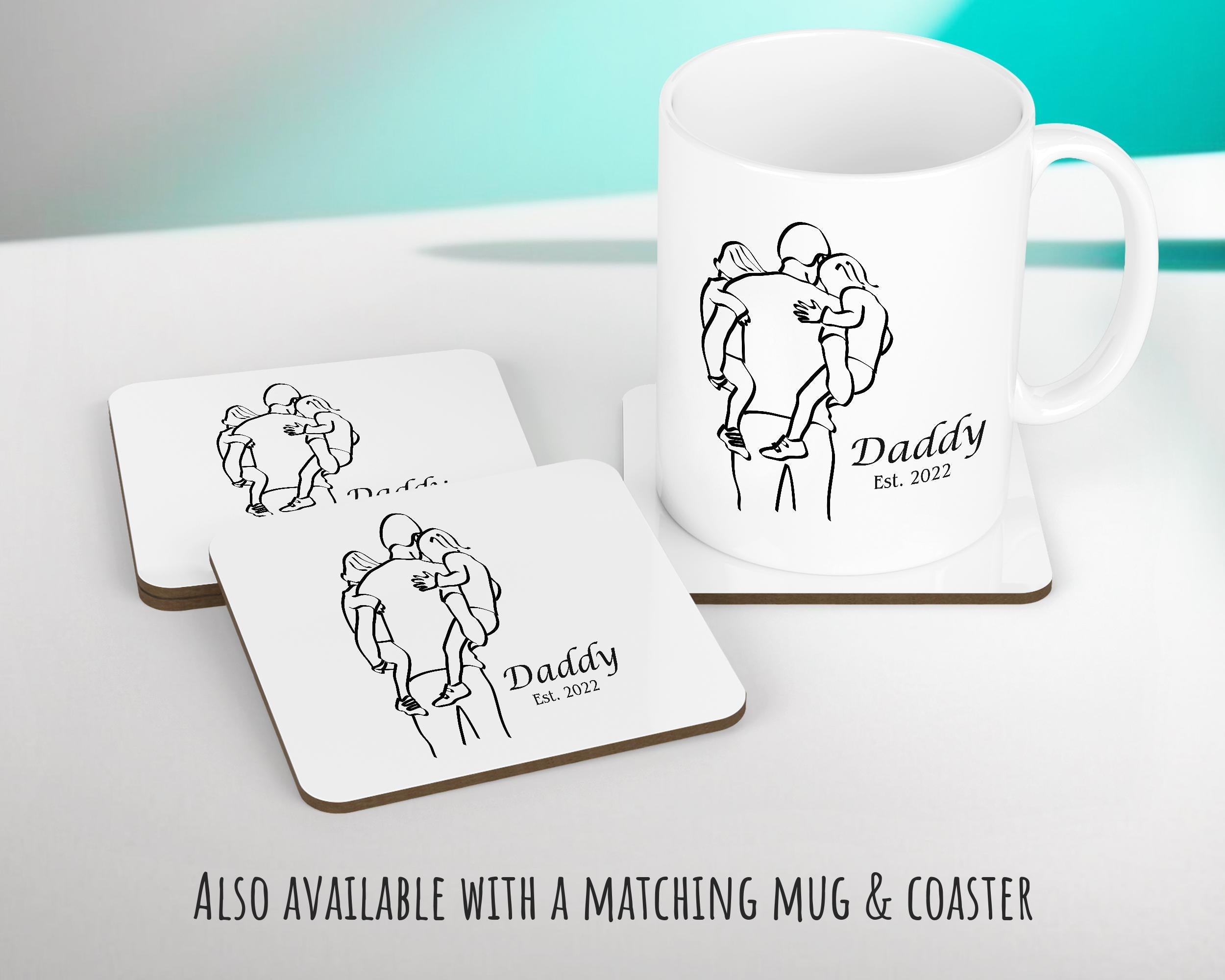 Fathers Day Cushion Personalised Gift for Dad - Established Date Fathers Day Gift For Daddy - Dad and Kids Gift from Son Daughter SMC004