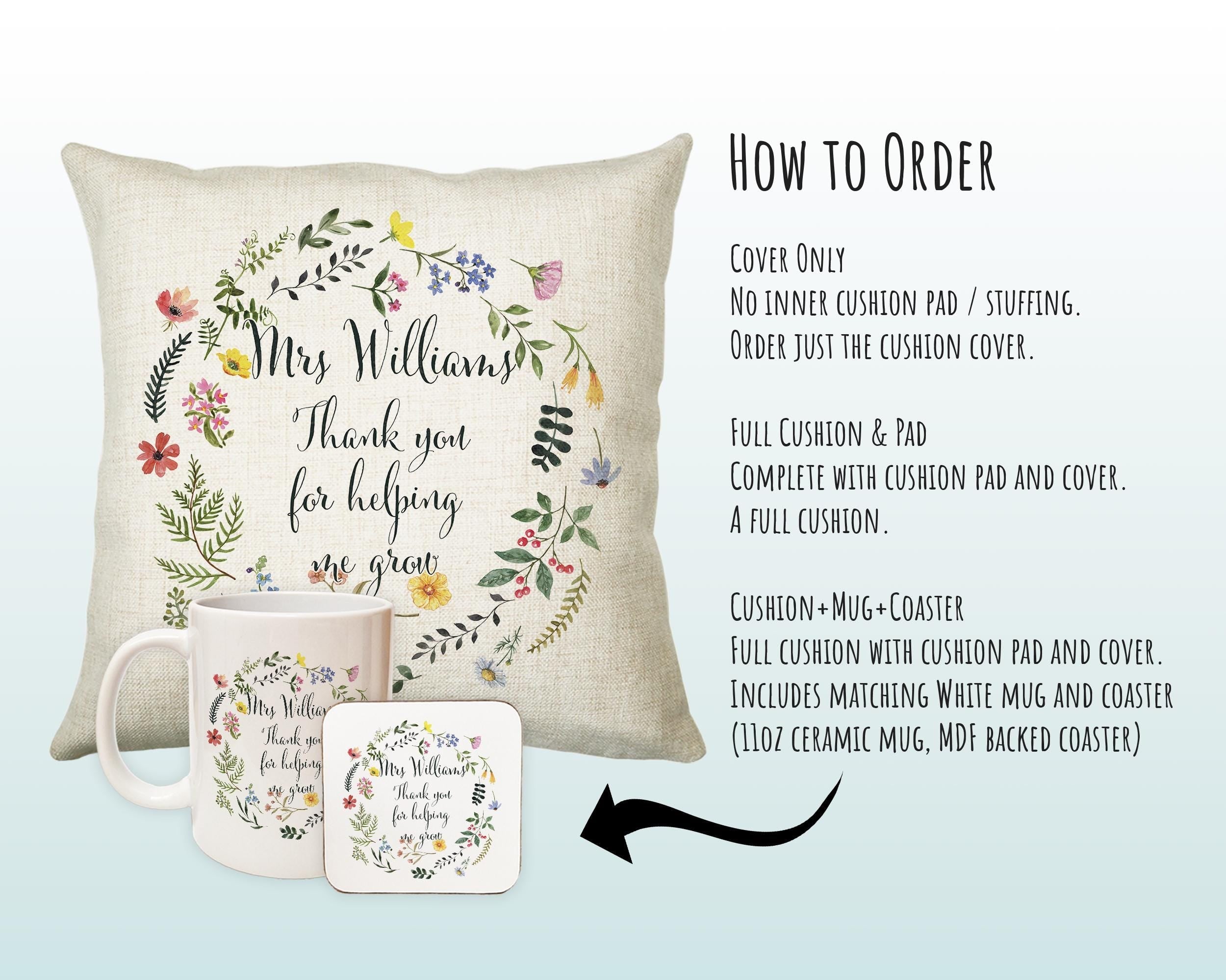 Teacher Appreciation Gift Thank You Cushion Gift - End of School Throw Pillow Gift For Teachers Gift CS211