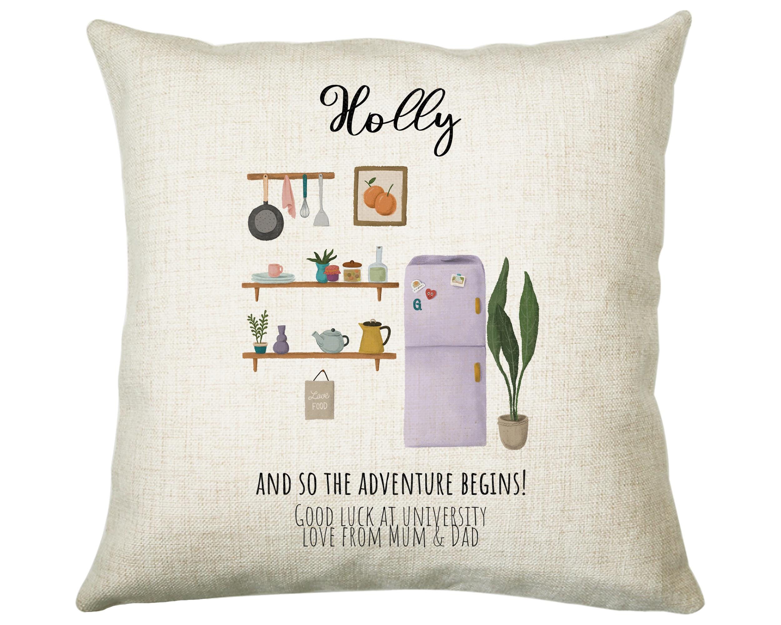Personalised University Moving Day Name Cushion Gift Printed Name Design - Cushion Throw Pillow Gift For Plant Lover Christmas Gift CS377