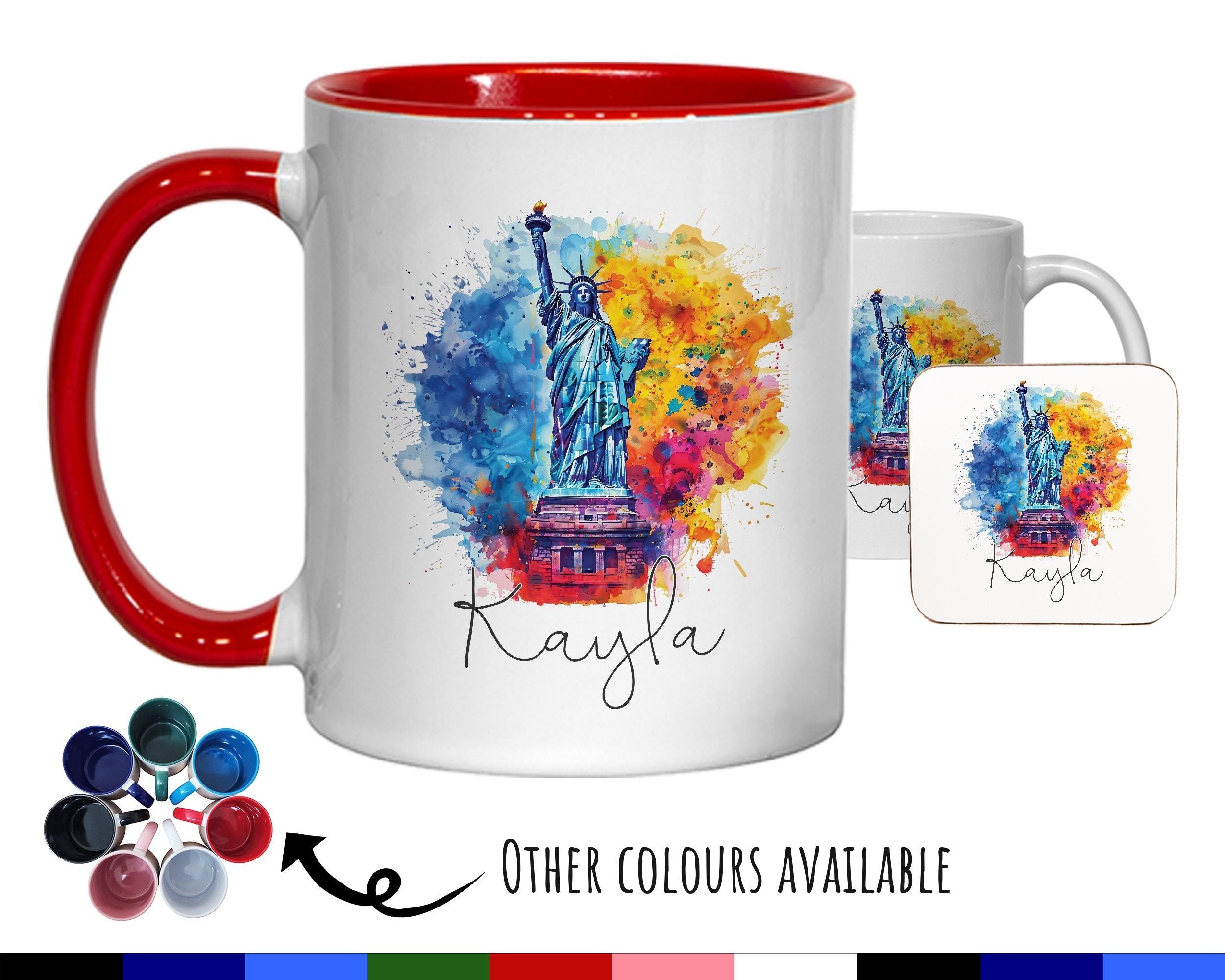 Personalised New York Gift Mug - Ceramic Coffee Tea Hot Chocolate Mug Gift NYC City Lovers - Secret Santa Gift USA Statue of Liberty MG0875