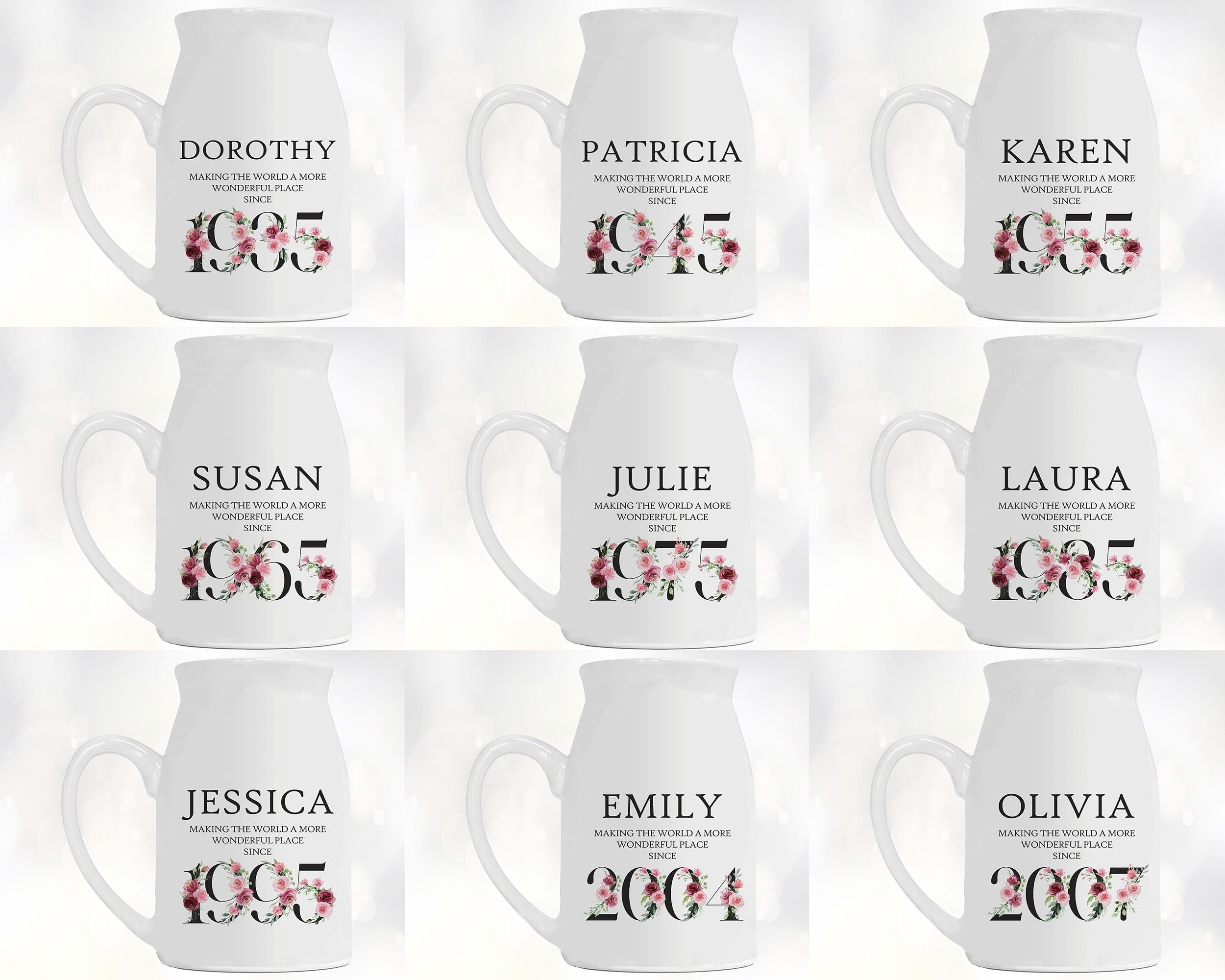 40th Birthday Gift for Women Wonderful since 1986 Small Personalised Flower Pot Vase 40 Gift for Her Ladies Floral Design Mum Daughter BND40