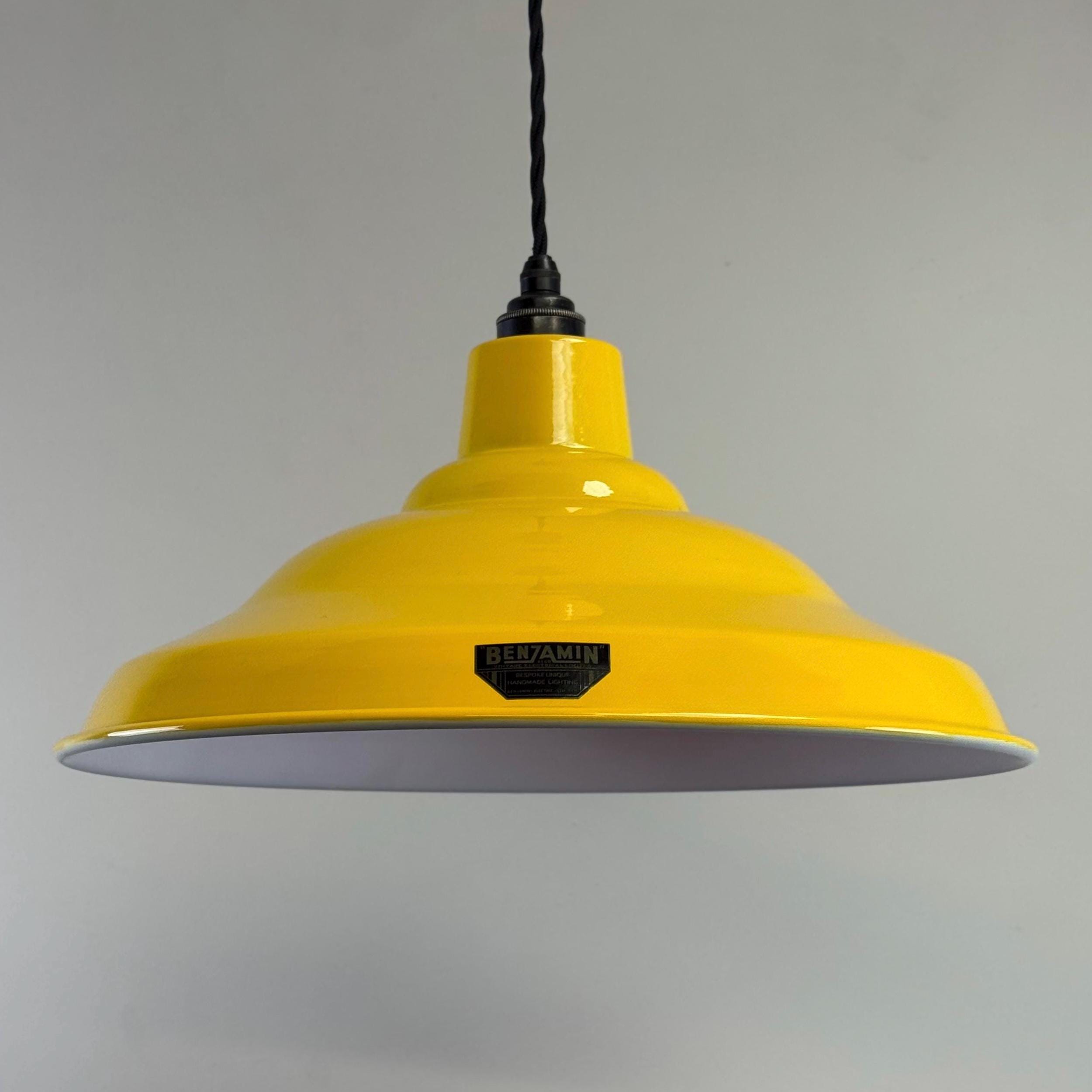 Bawsey ~ Summer Yellow Lampshade Pendant Set Light *Factory Second* ~ 16 Inch