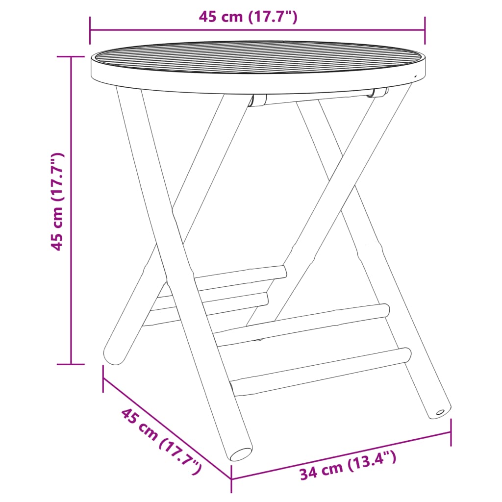 Dalma Bamboo Wood - 45 cm Foldable