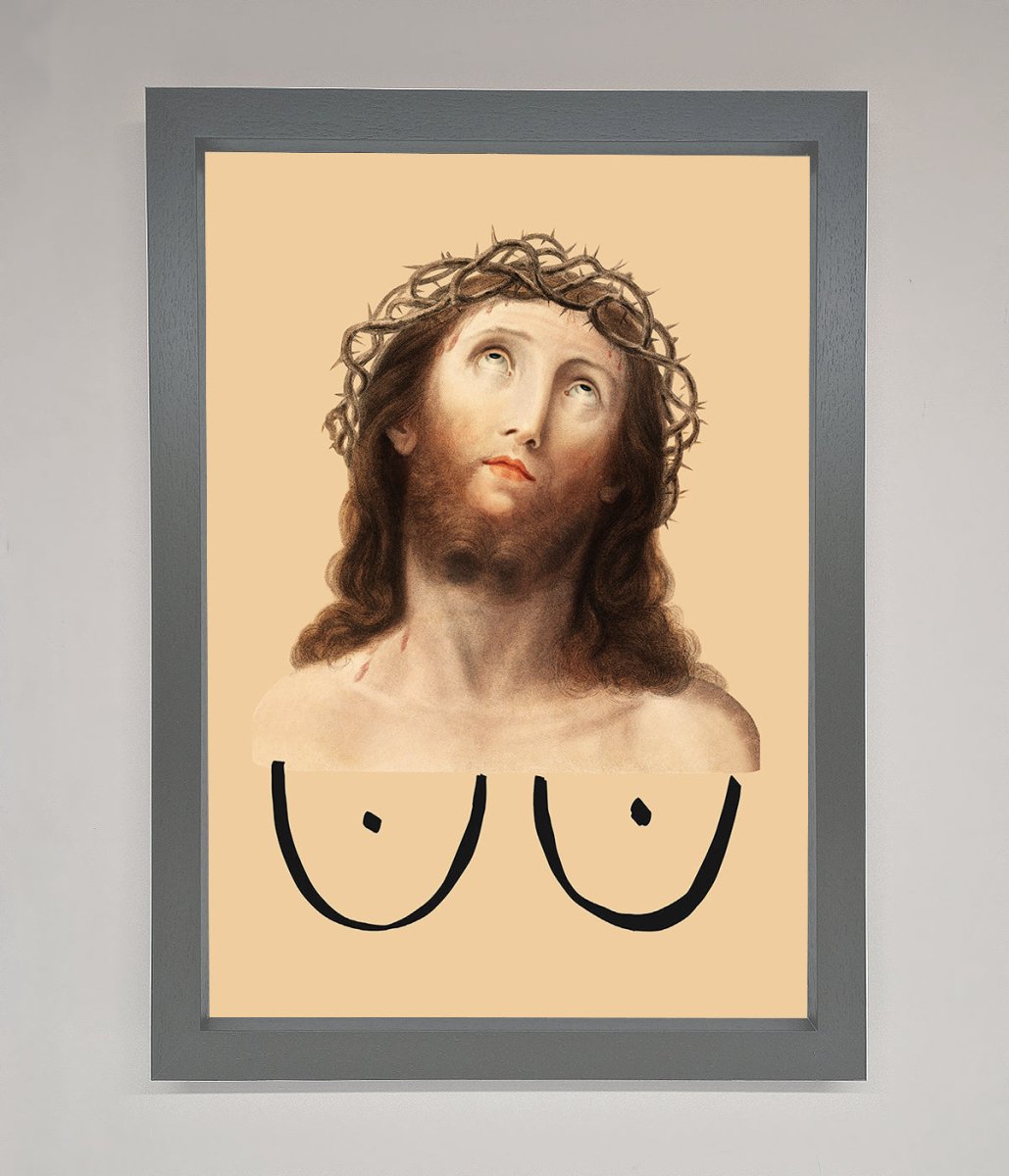 Jesus Breasts Framed Poster - Zestio