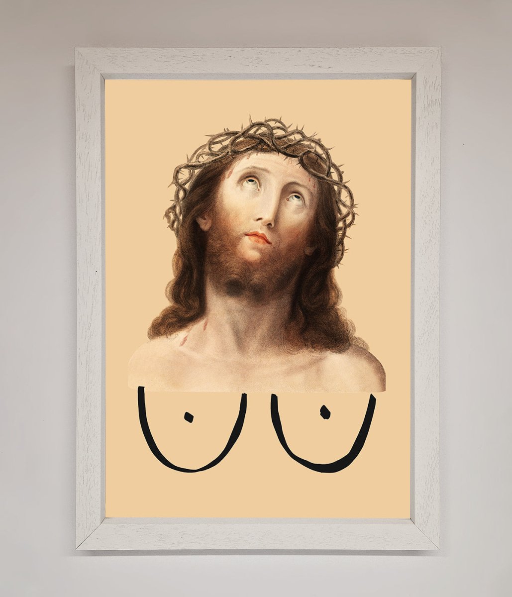 Jesus Breasts Framed Poster - Zestio