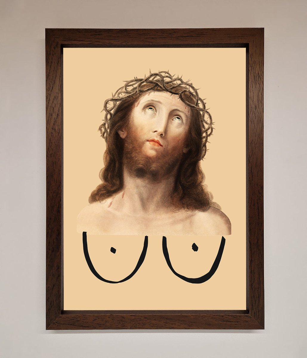 Jesus Breasts Framed Poster - Zestio