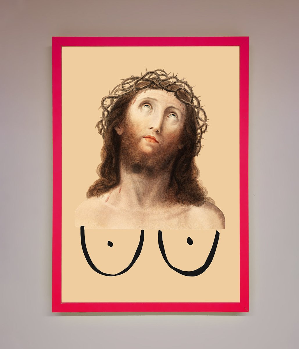 Jesus Breasts Framed Poster - Zestio