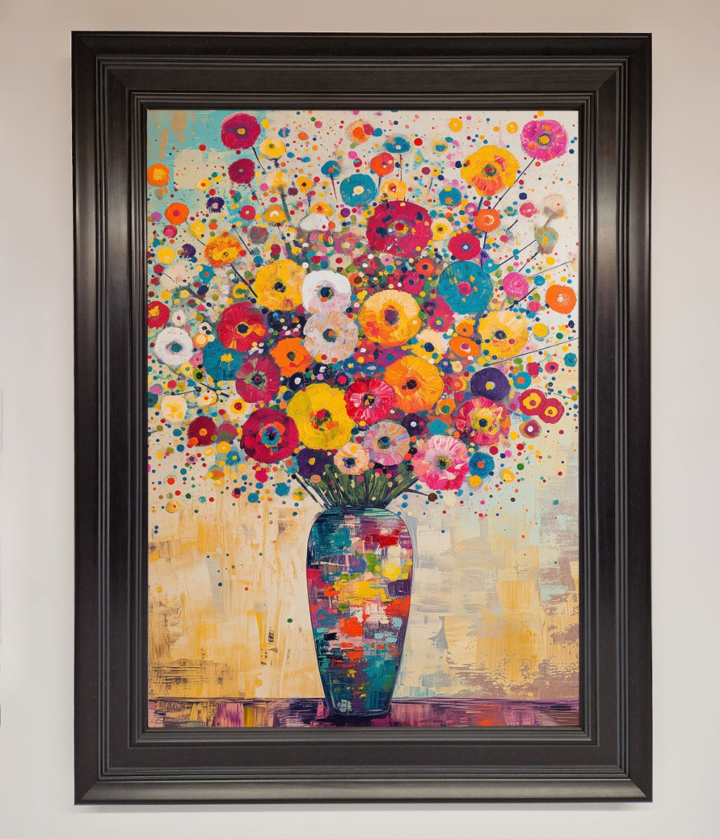 Klimt Style Flowers Framed Poster - Zestio