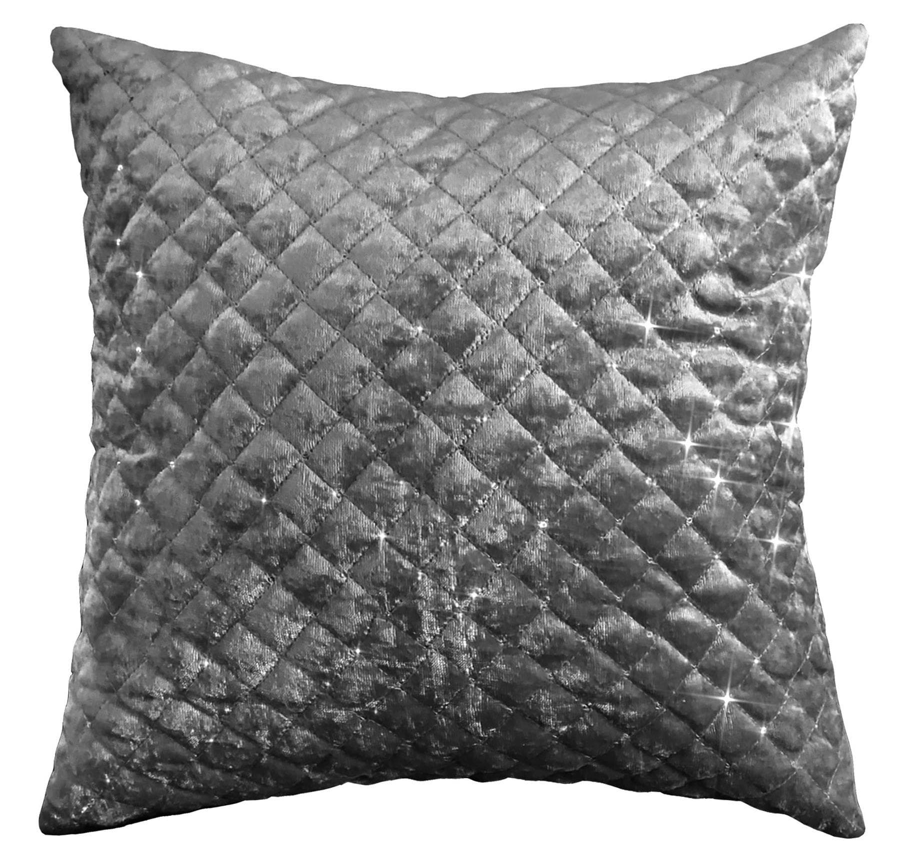 OLIVIA ROCCO Kylie Duvet Set Charcoal Gold Velvet Bedding With Quilted Trim Diamante Detailing In Various Sizes For Elegant Bedroom Decor