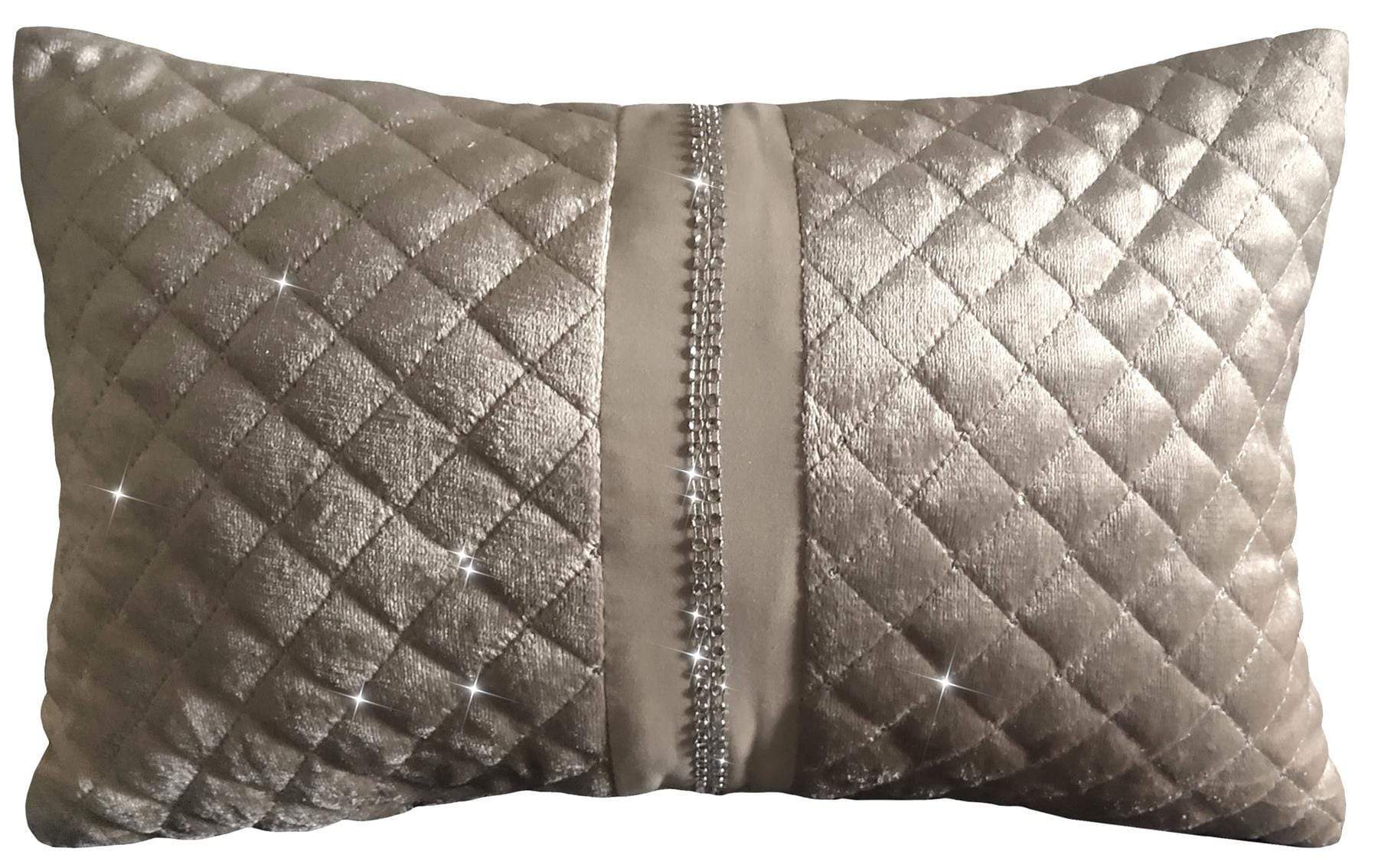 OLIVIA ROCCO Kylie Duvet Set Charcoal Gold Velvet Bedding With Quilted Trim Diamante Detailing In Various Sizes For Elegant Bedroom Decor