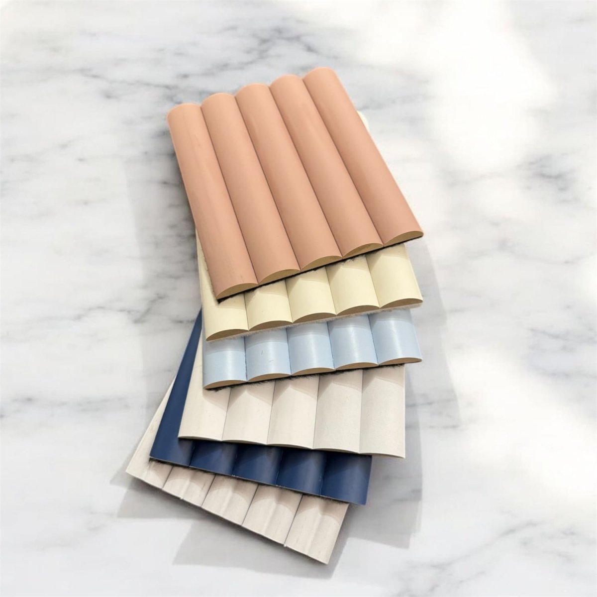 Large Fluted Wall Panels in Baby Blue - 240cm x 60cm - Zestio