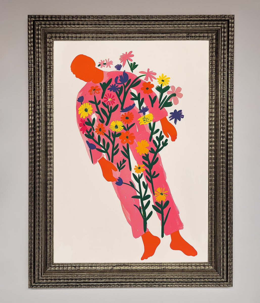 Laying In The Flowers Framed Poster - Zestio