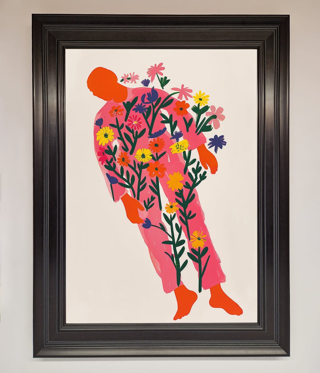 Laying In The Flowers Framed Poster - Zestio