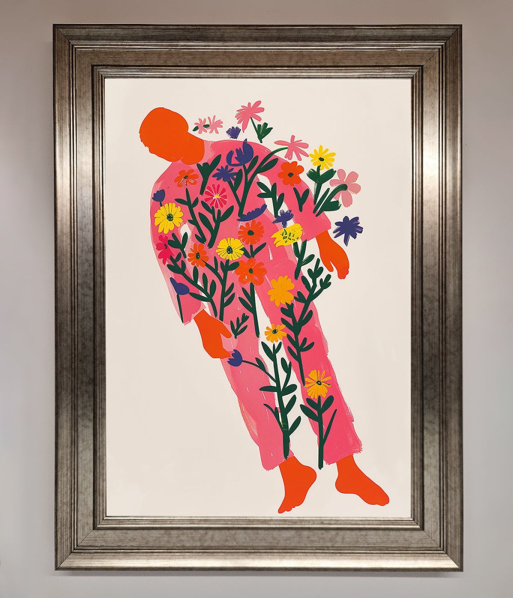Laying In The Flowers Framed Poster - Zestio