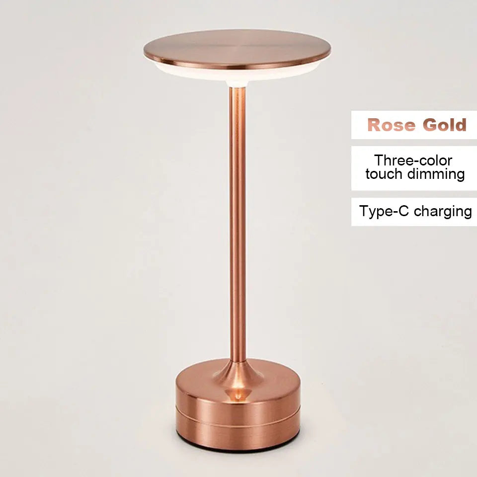 LED Table Lamp Touch Sensor Night Light – USB Rechargeable Portable Wireless Lamp for Bedroom, Restaurant, Hotel, or Bar