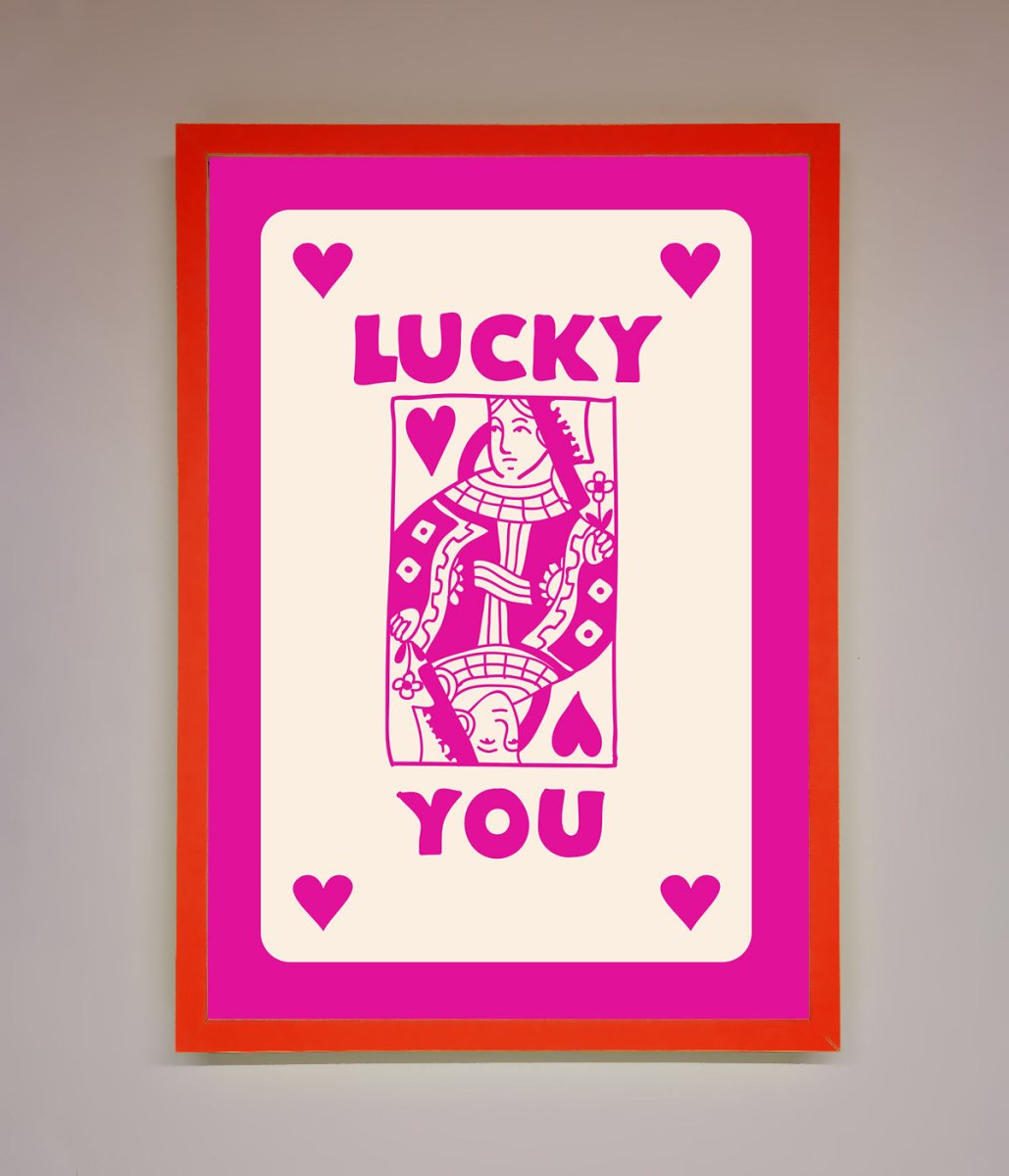 Lucky You Hot Pink Framed Poster - Zestio