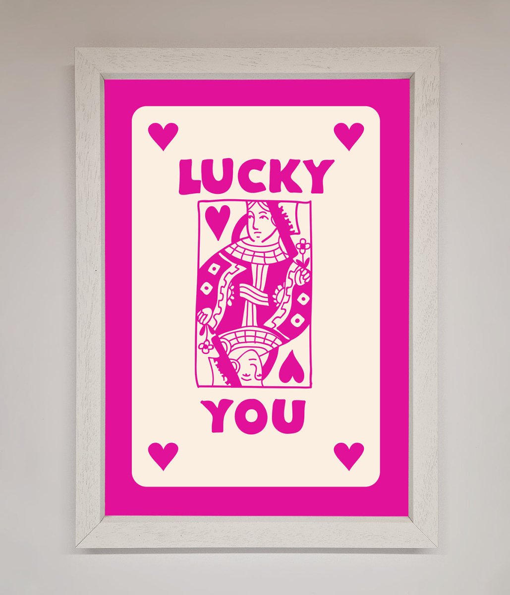 Lucky You Hot Pink Framed Poster - Zestio