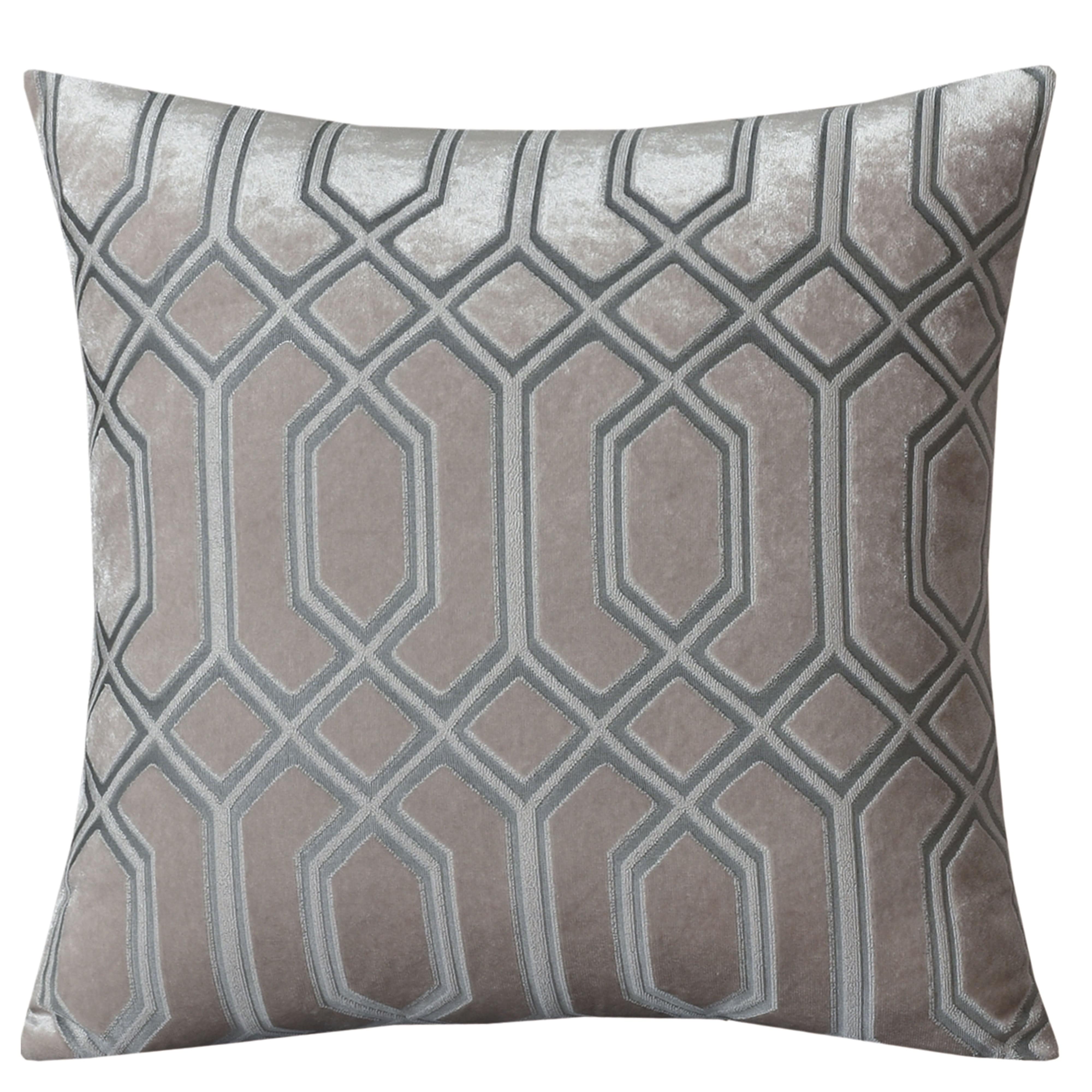 OLIVIA ROCCO Luxe Geo Velvet Cushion Covers 2 Pack Champagne Geometric Decorative Cushions For Sofa Bed And Living Room Set