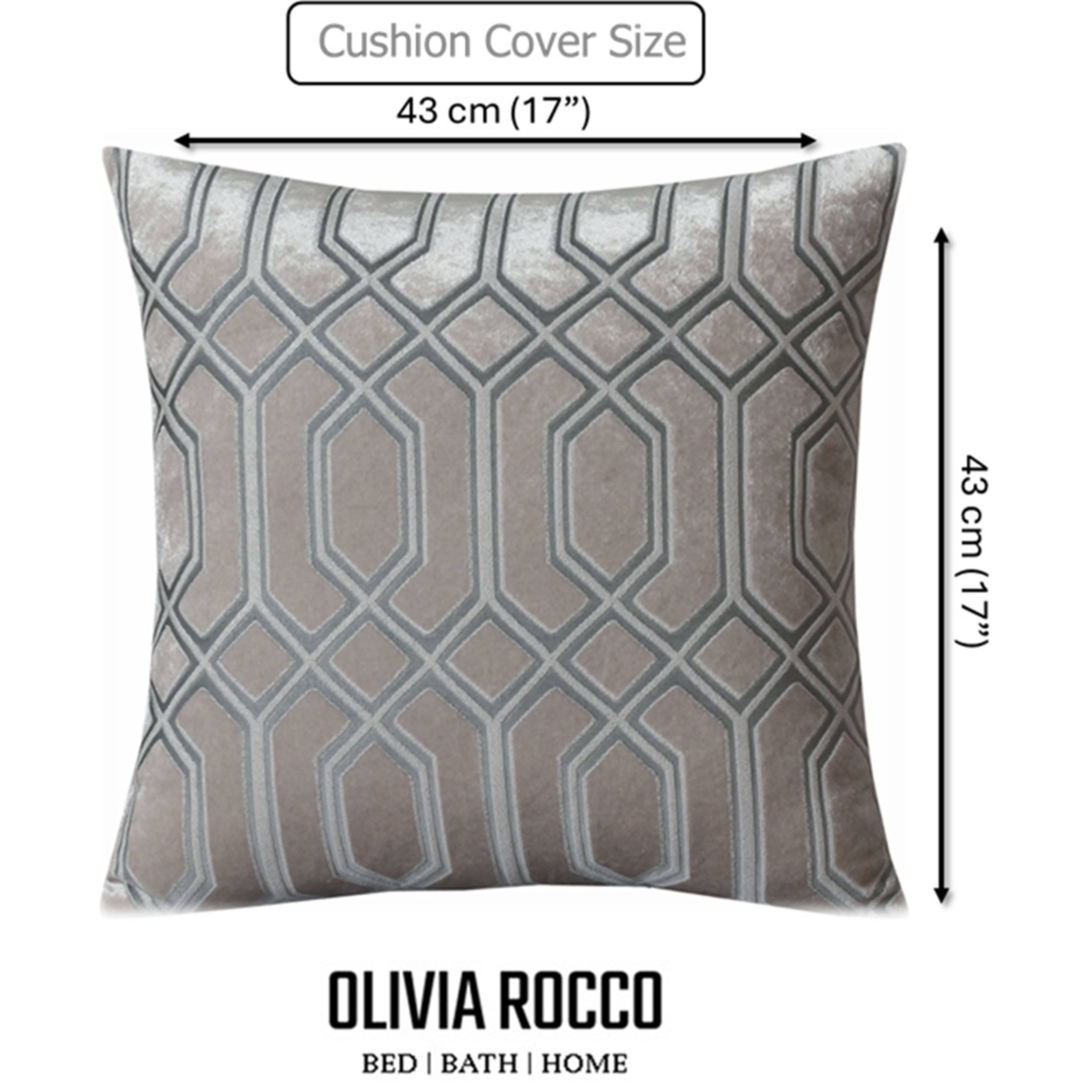 OLIVIA ROCCO Luxe Geo Velvet Cushion Covers 2 Pack Champagne Geometric Decorative Cushions For Sofa Bed And Living Room Set