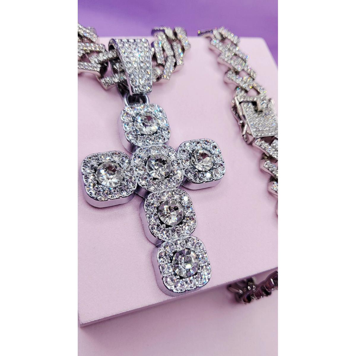 Iced Out Hip Hop Stainless Steel Cross Necklace