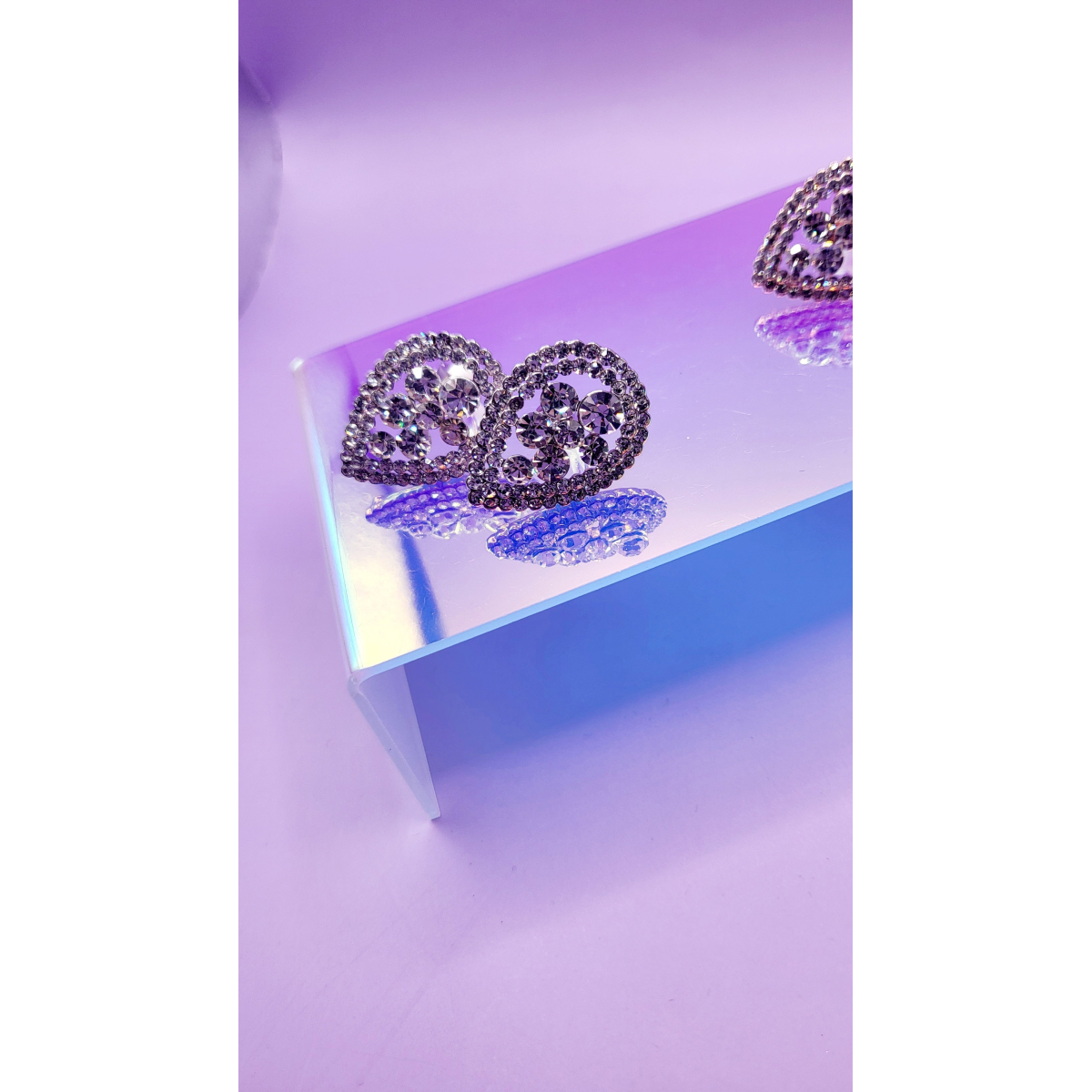 Oval Crystal Non Pierced Clip On Earrings
