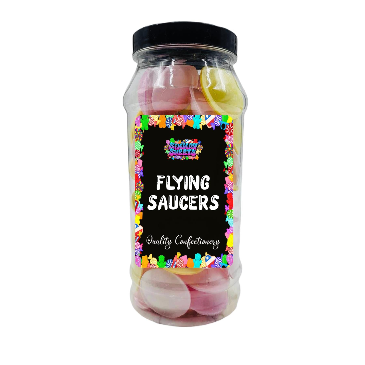 Flying Saucers UFO Retro Sweets Gift Jar - 65g
