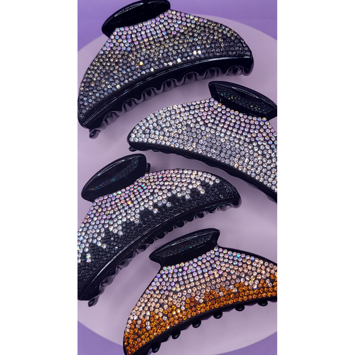 Crystal Fade Double Colour Hair Clamps Pack of 12