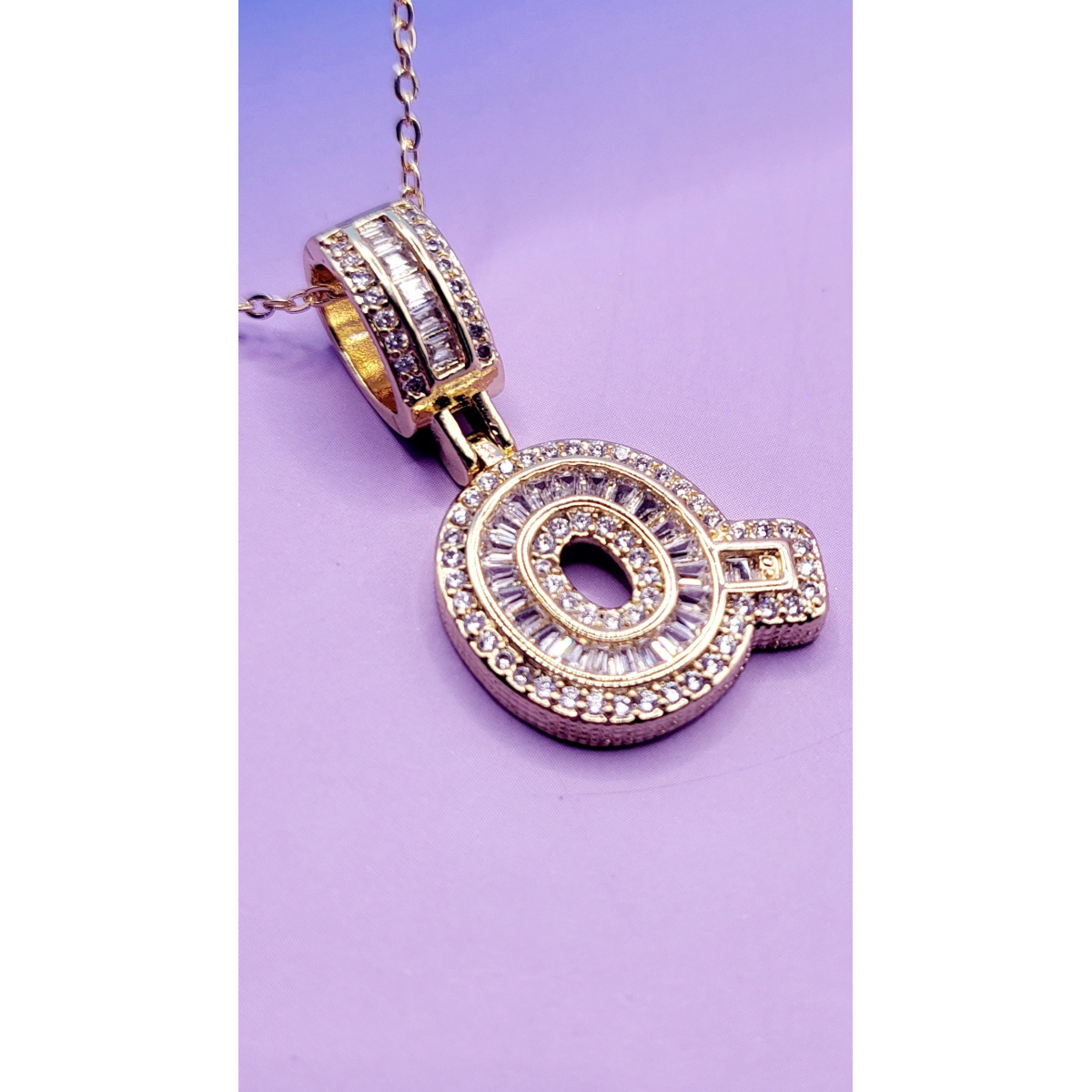 Crystal Initial Necklace Letter Q
